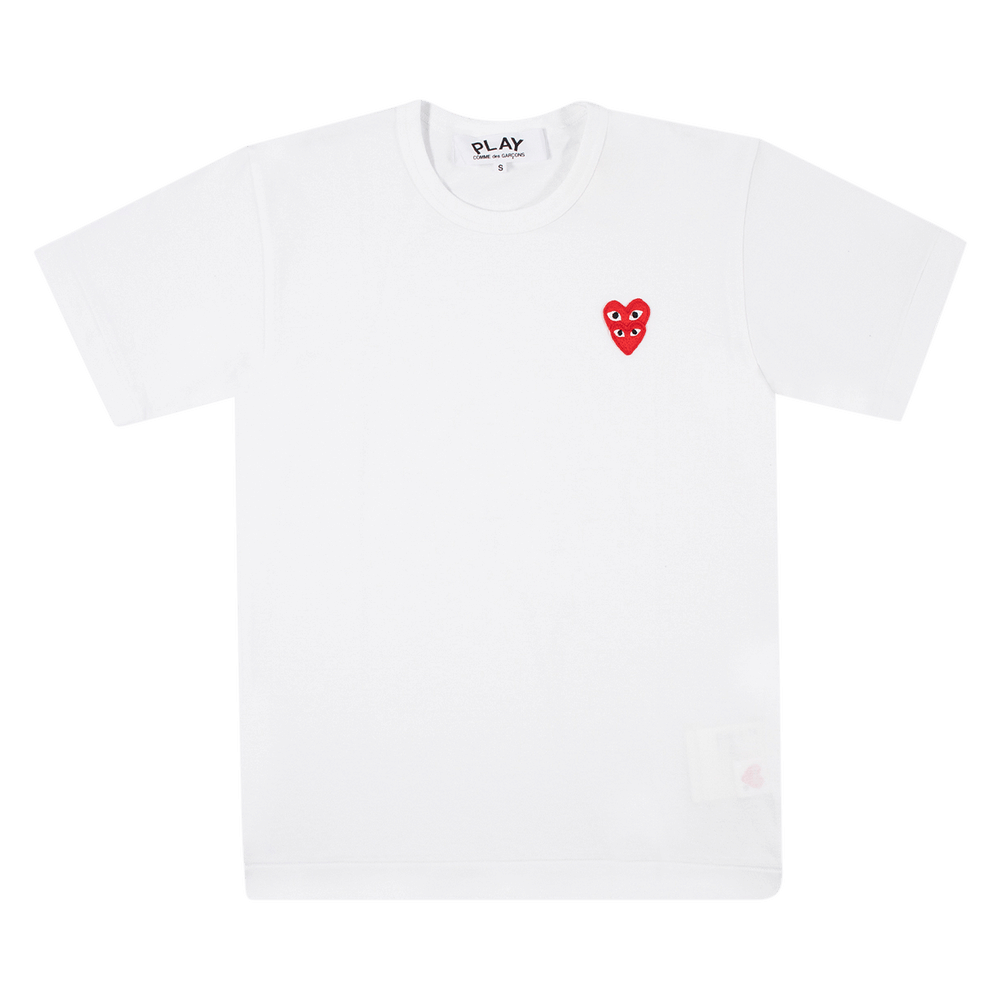 Comme des Garçons PLAY Heart Logo Shorts-Sleeve T-Shirt White