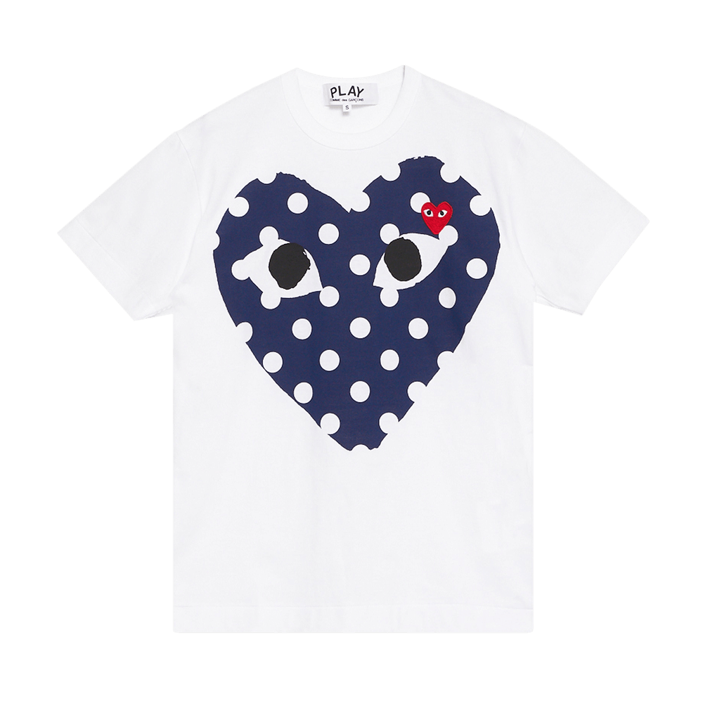 Comme des Garçons PLAY Polka Dot Full Heart T-Shirt White
