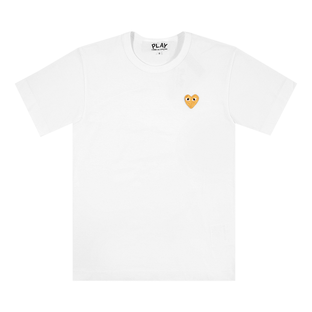 Comme des Garçons Play T-Shirt With Gold Heart White
