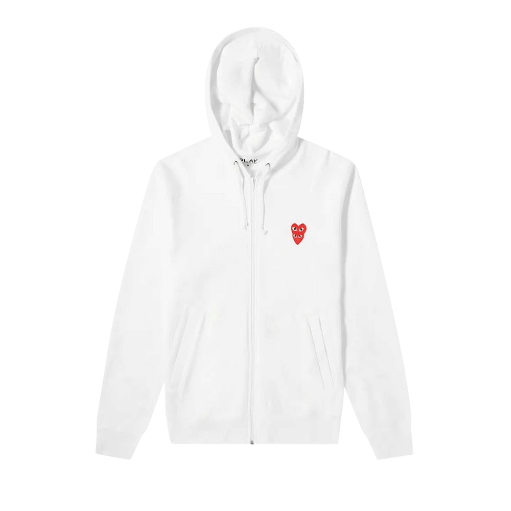 Comme des Garçons PLAY Mini Logo Hoodie White