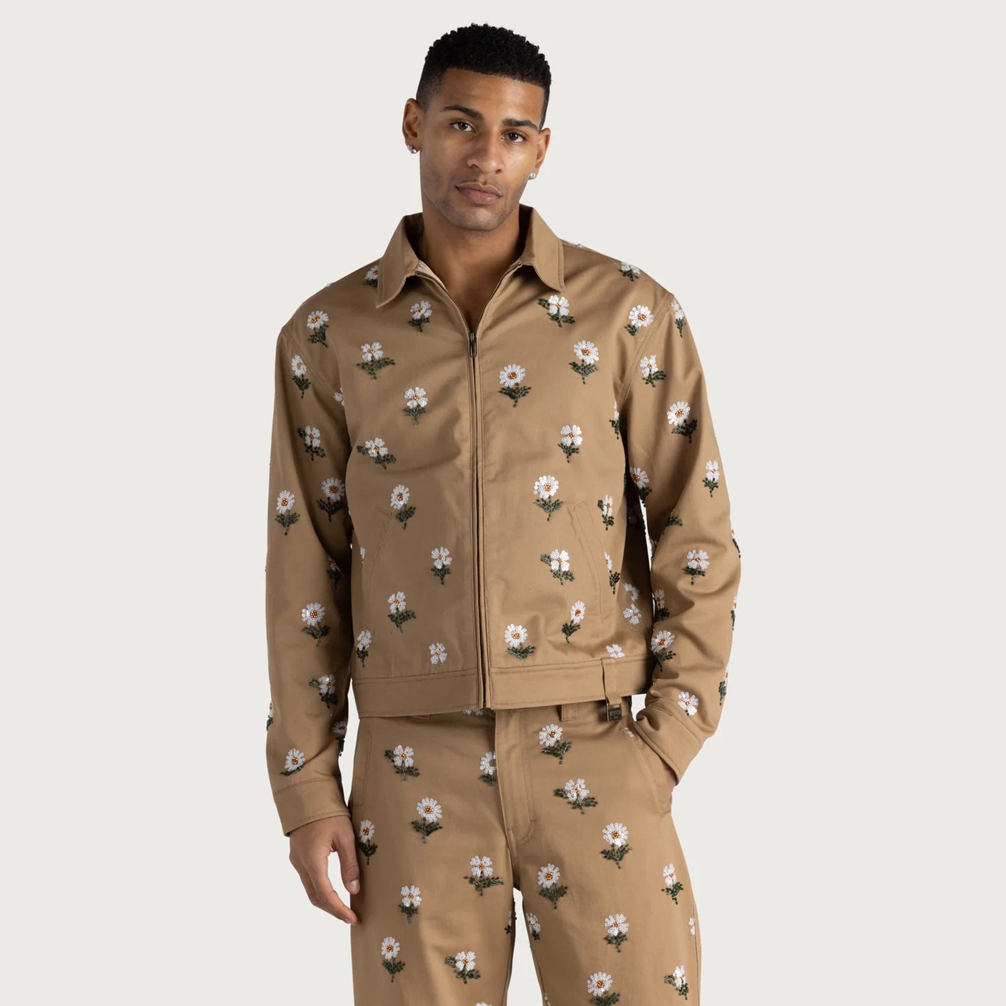 Honor The Gift Mens Flowers Beaded Jacket