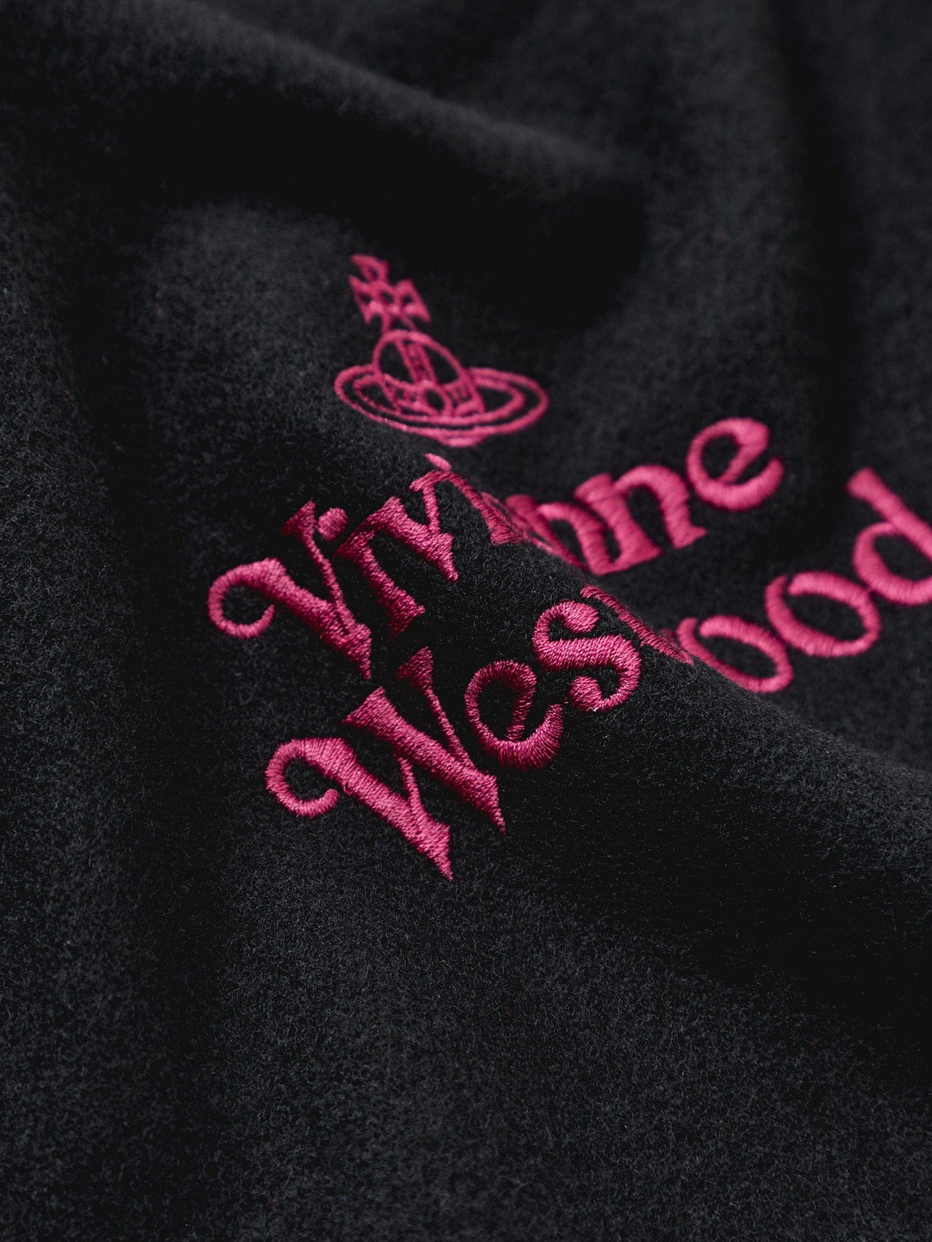 Vivienne Westwood Embroidered Logo Scarf Black