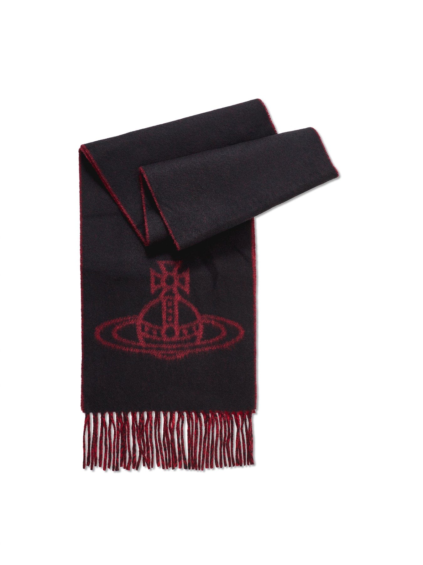 Vivienne Westwood Double Face Orb Logo Scarf Black