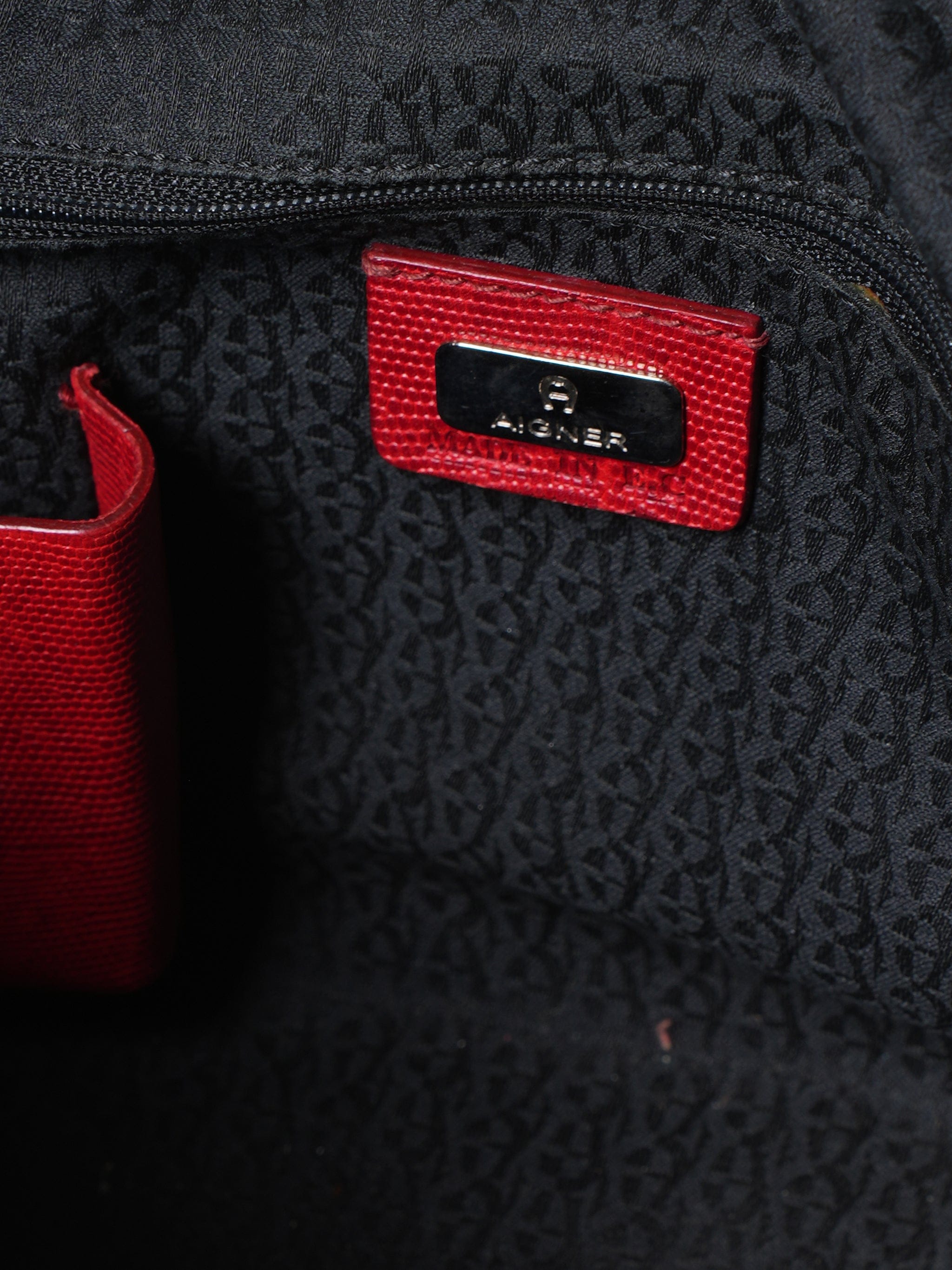 Aigner Red Metal Flap Shoulder Bag