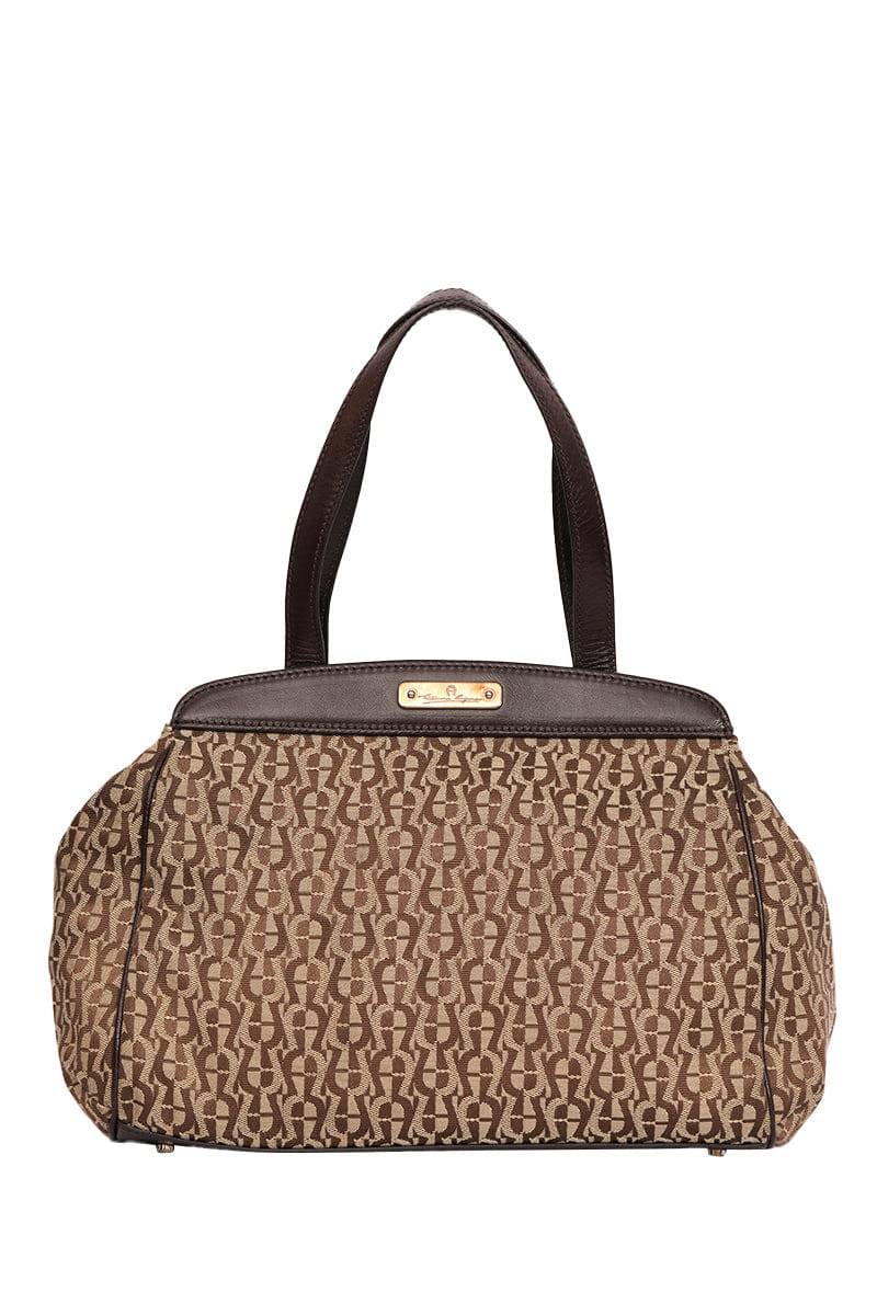 Monogram Aigner Brown Monogram Shoulder Bag