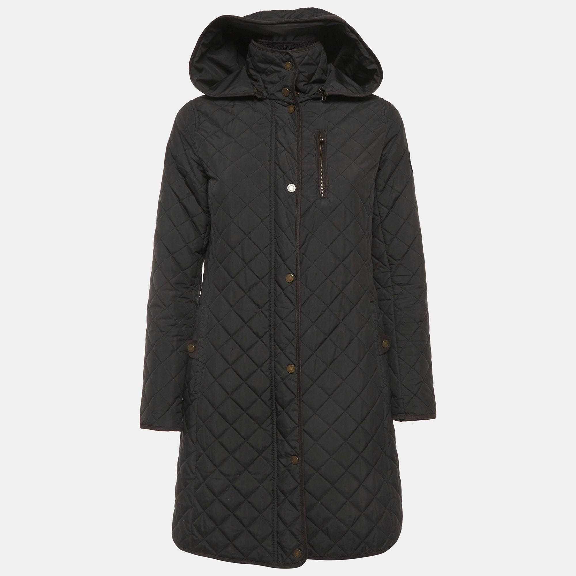 Lauren Ralph Lauren Black Synthetic Quilted Hooded Jacket