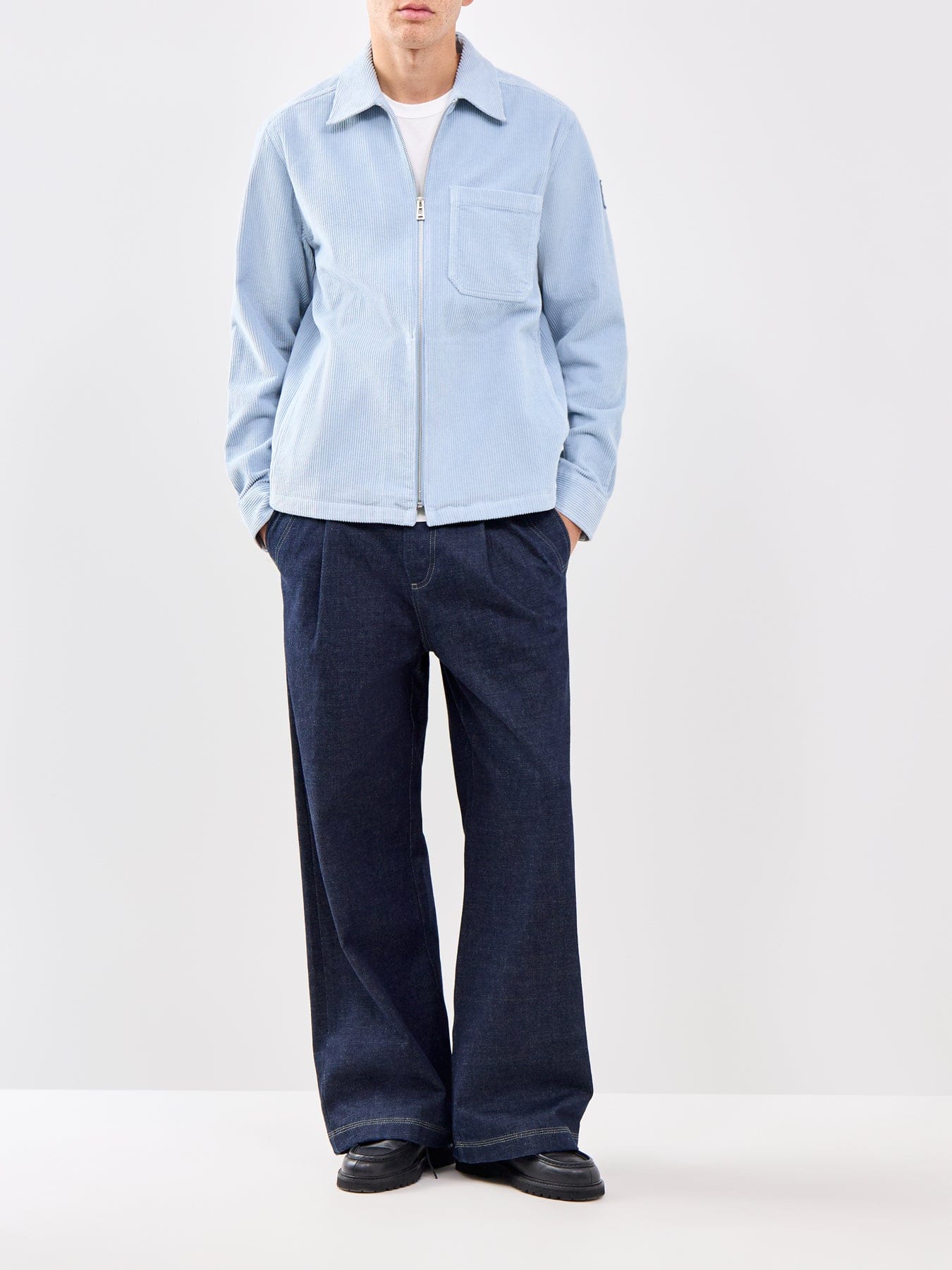 Belstaff Valve Cord Zip Overshirt Blue