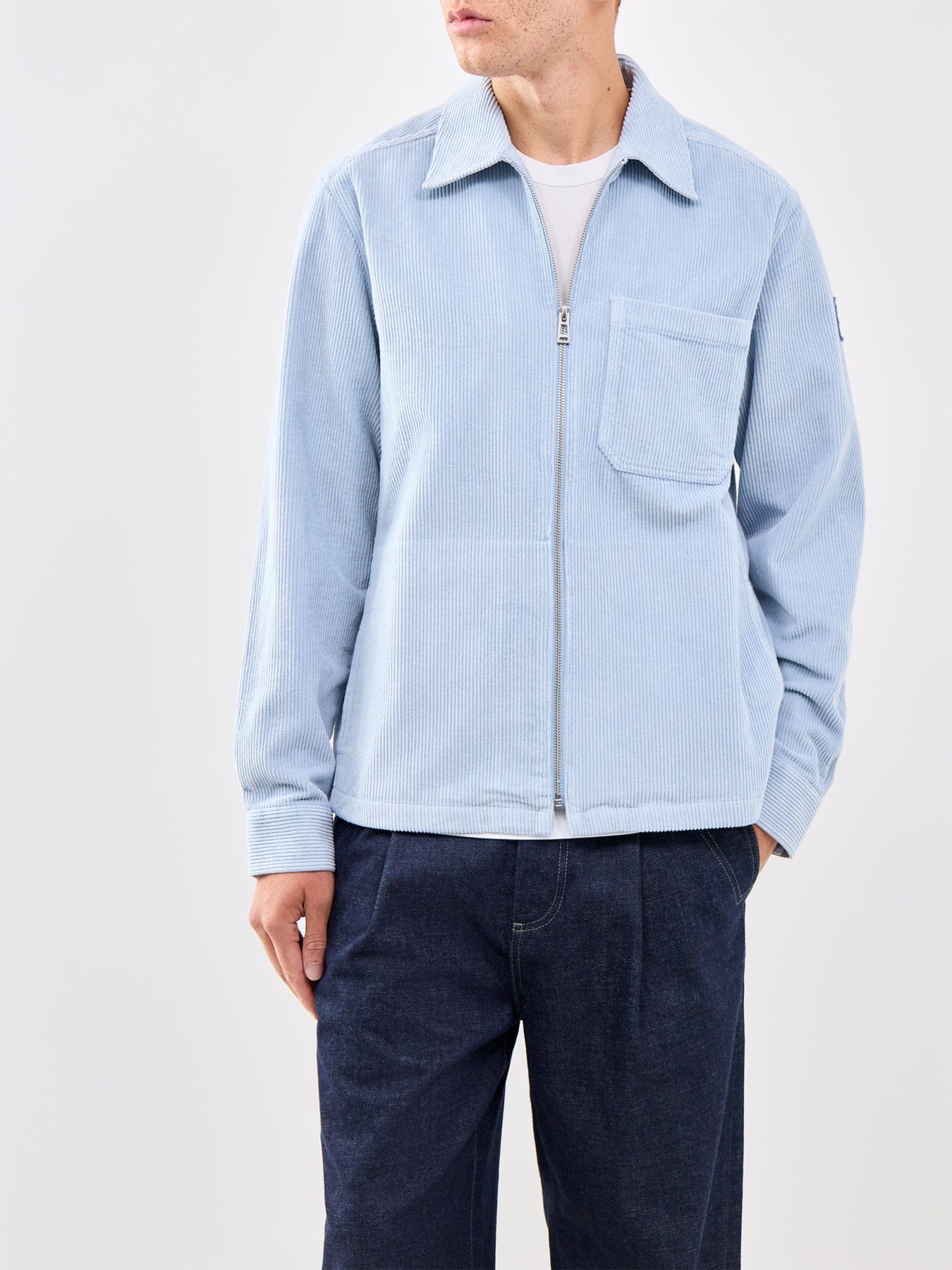 Belstaff Valve Cord Zip Overshirt Blue
