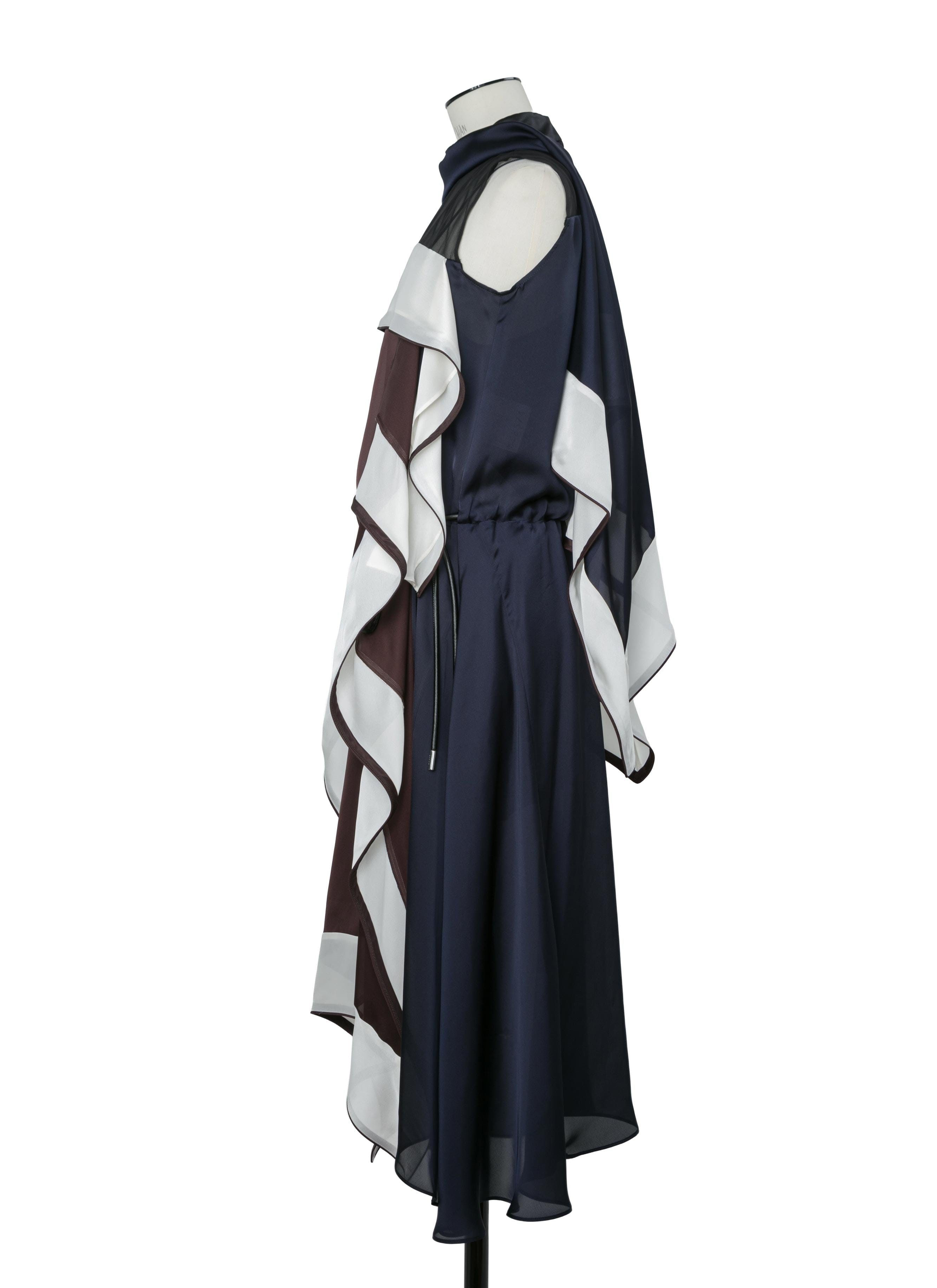 Sacai Satin x Chiffon Dress