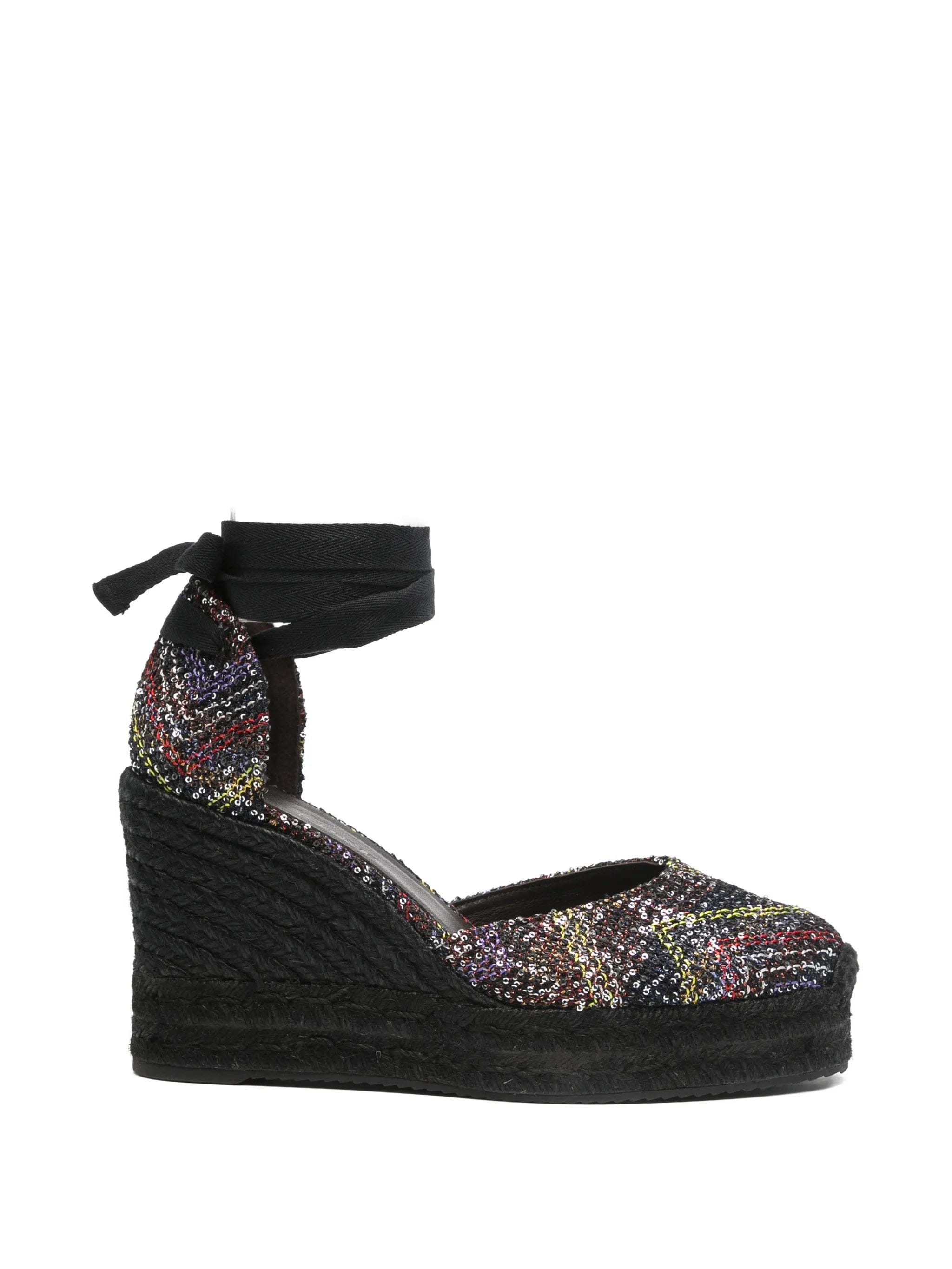 Missoni sequined wedge - heel espadrilles