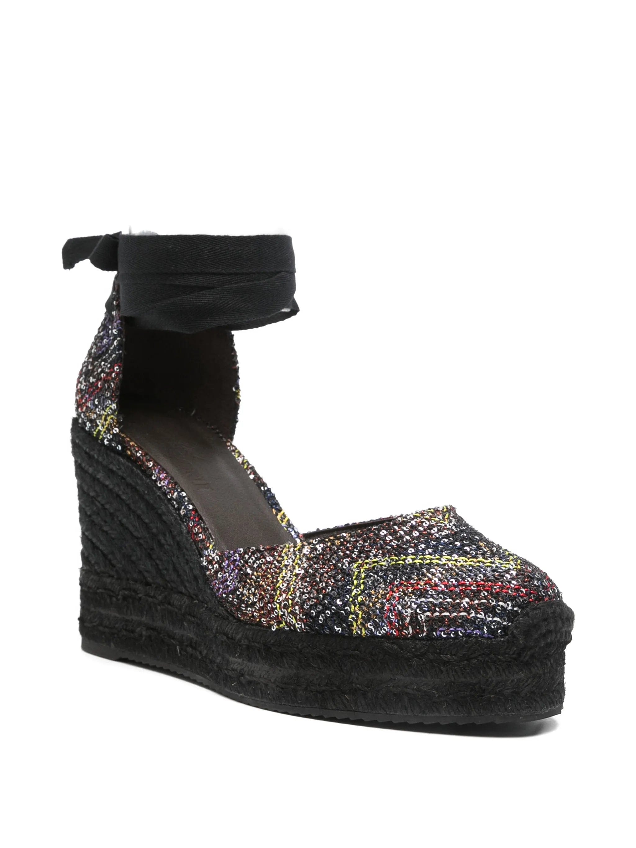 Missoni sequined wedge - heel espadrilles
