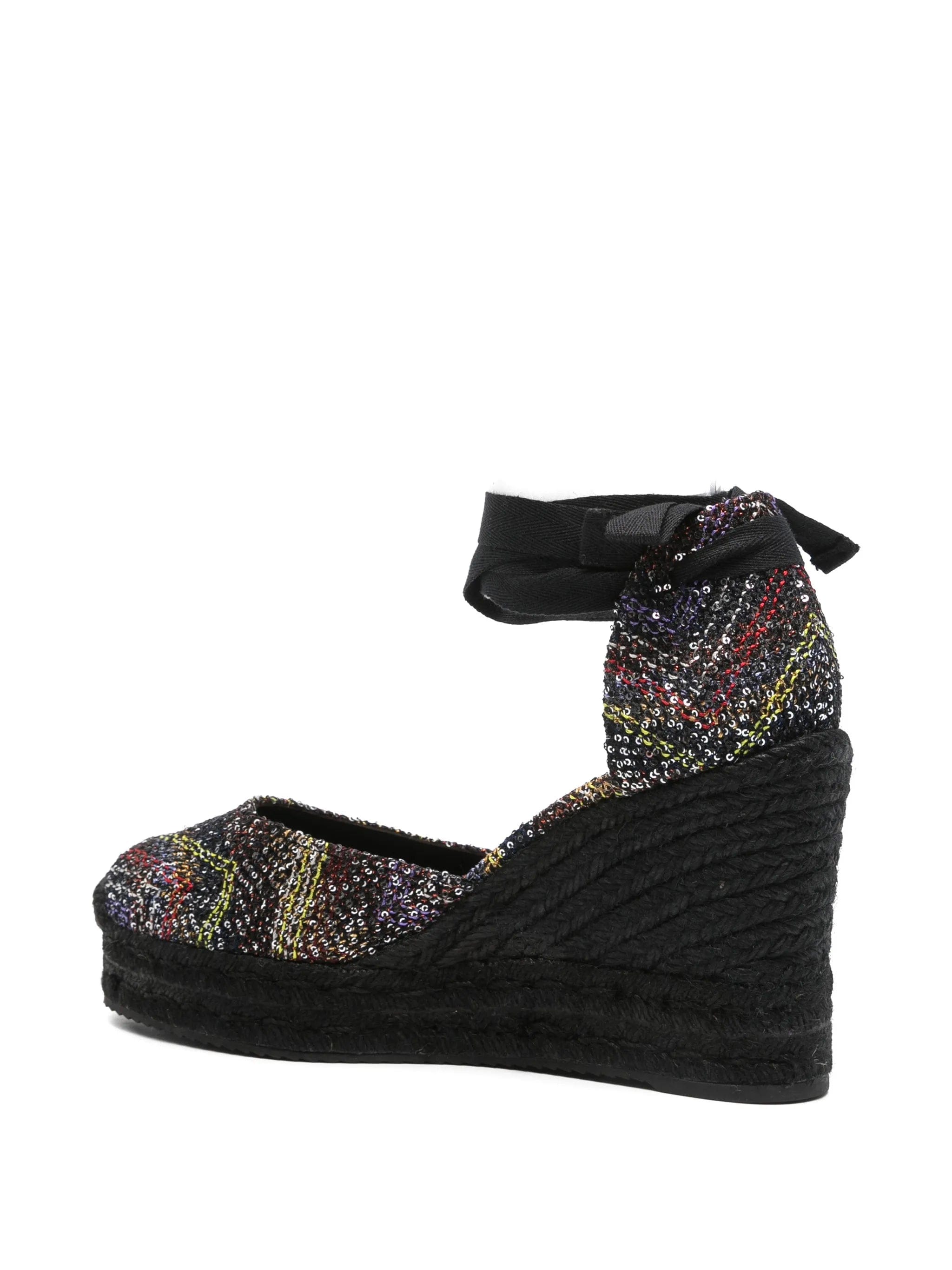 Missoni sequined wedge - heel espadrilles