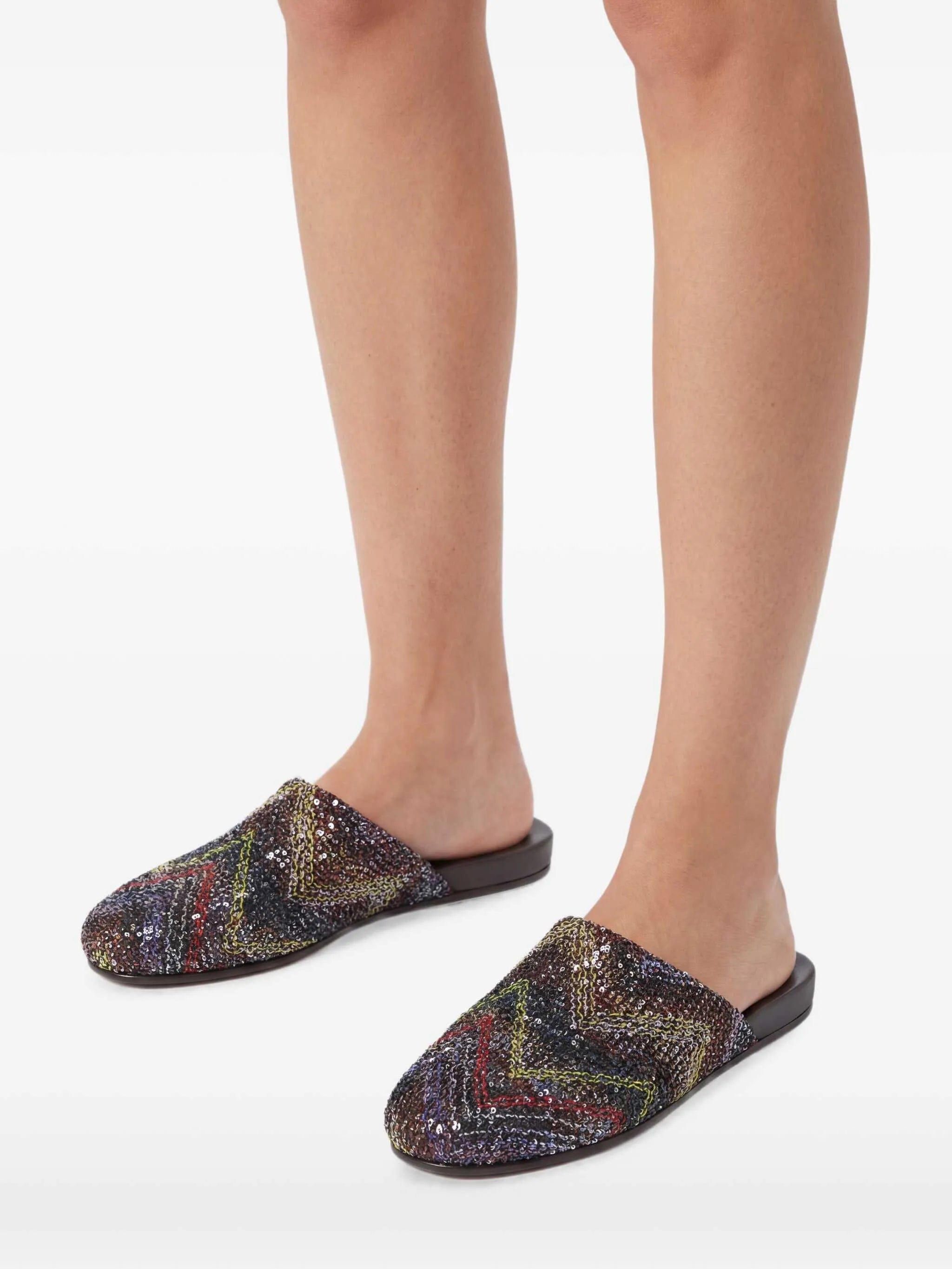 Missoni sequined flat mules