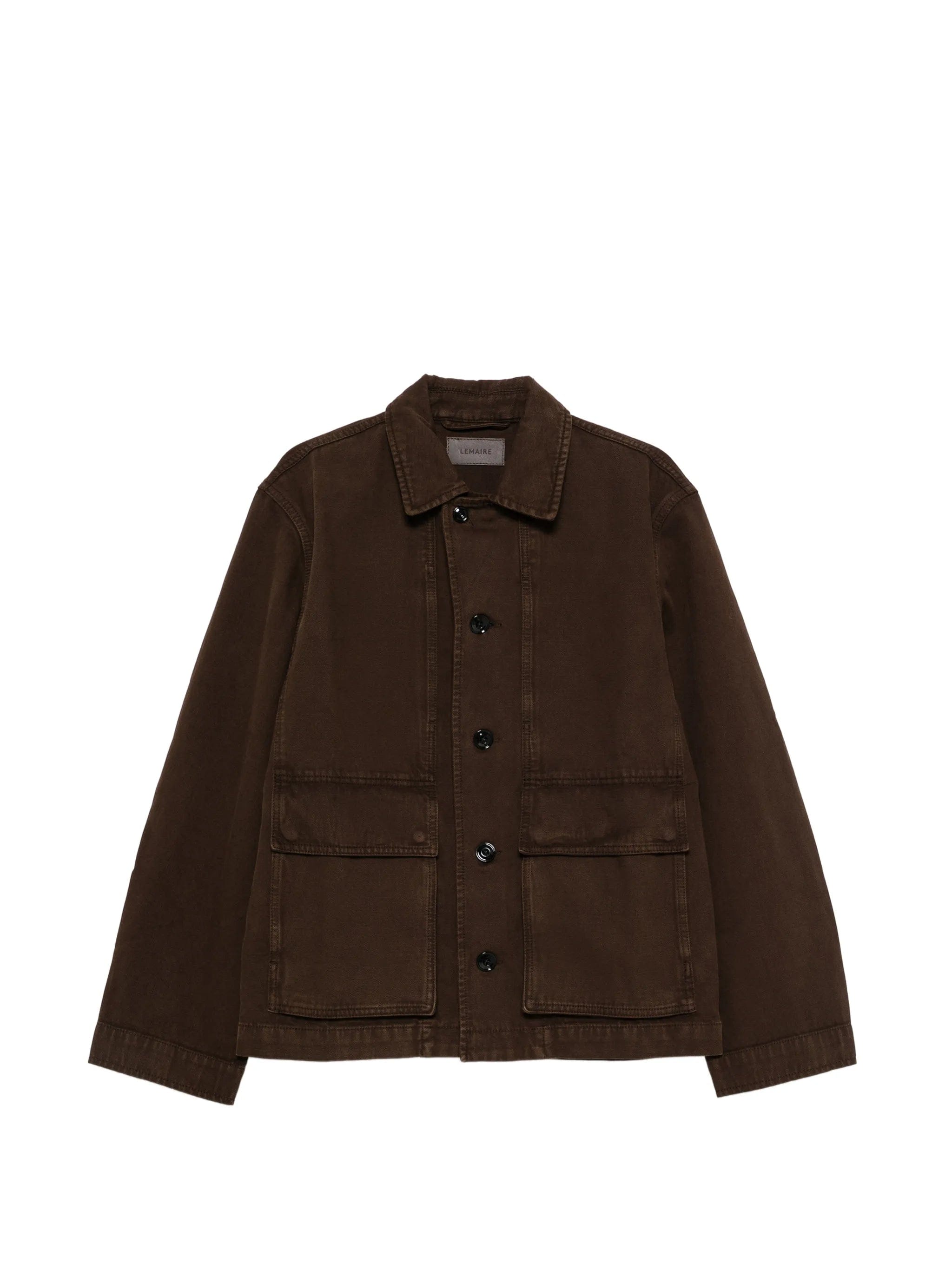 Lemaire boxy jacket in heavy garment - dyed broken twill