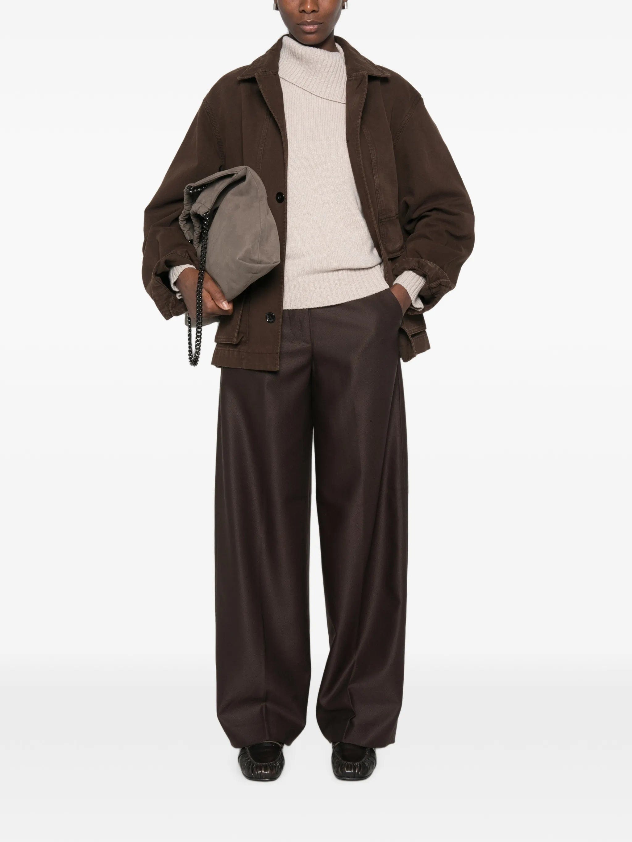 Lemaire boxy jacket in heavy garment - dyed broken twill