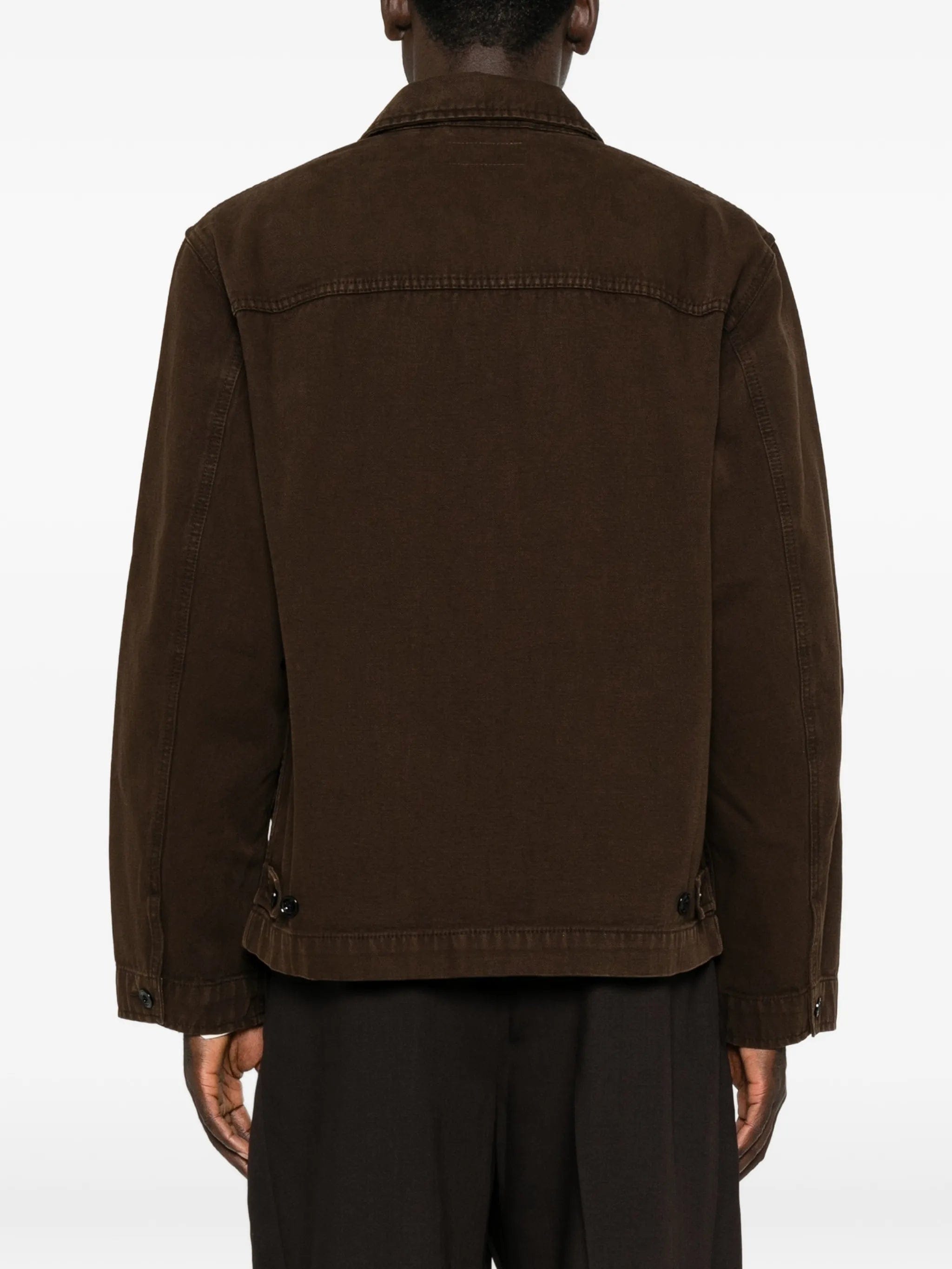 Lemaire boxy jacket in heavy garment - dyed broken twill