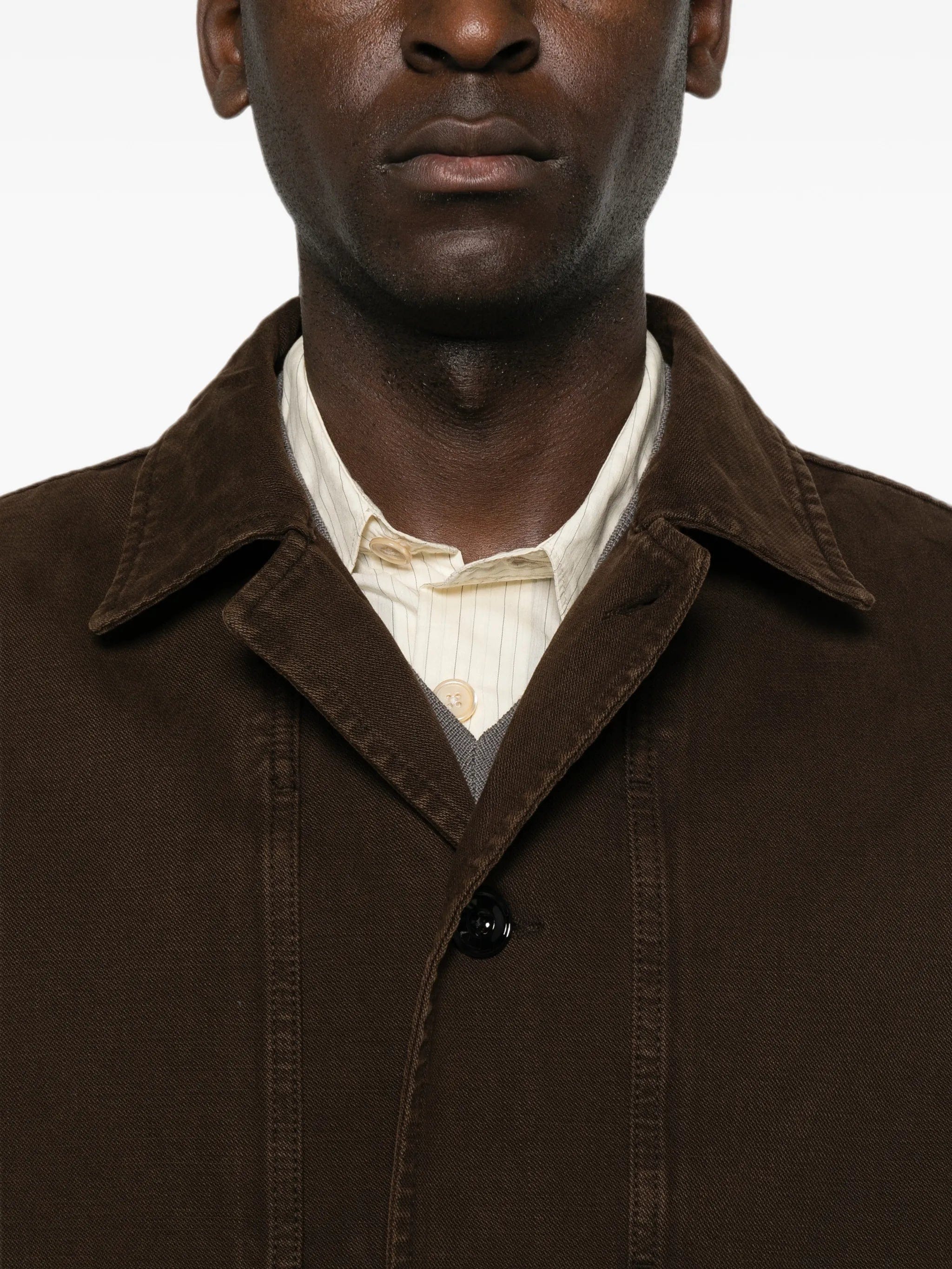 Lemaire boxy jacket in heavy garment - dyed broken twill