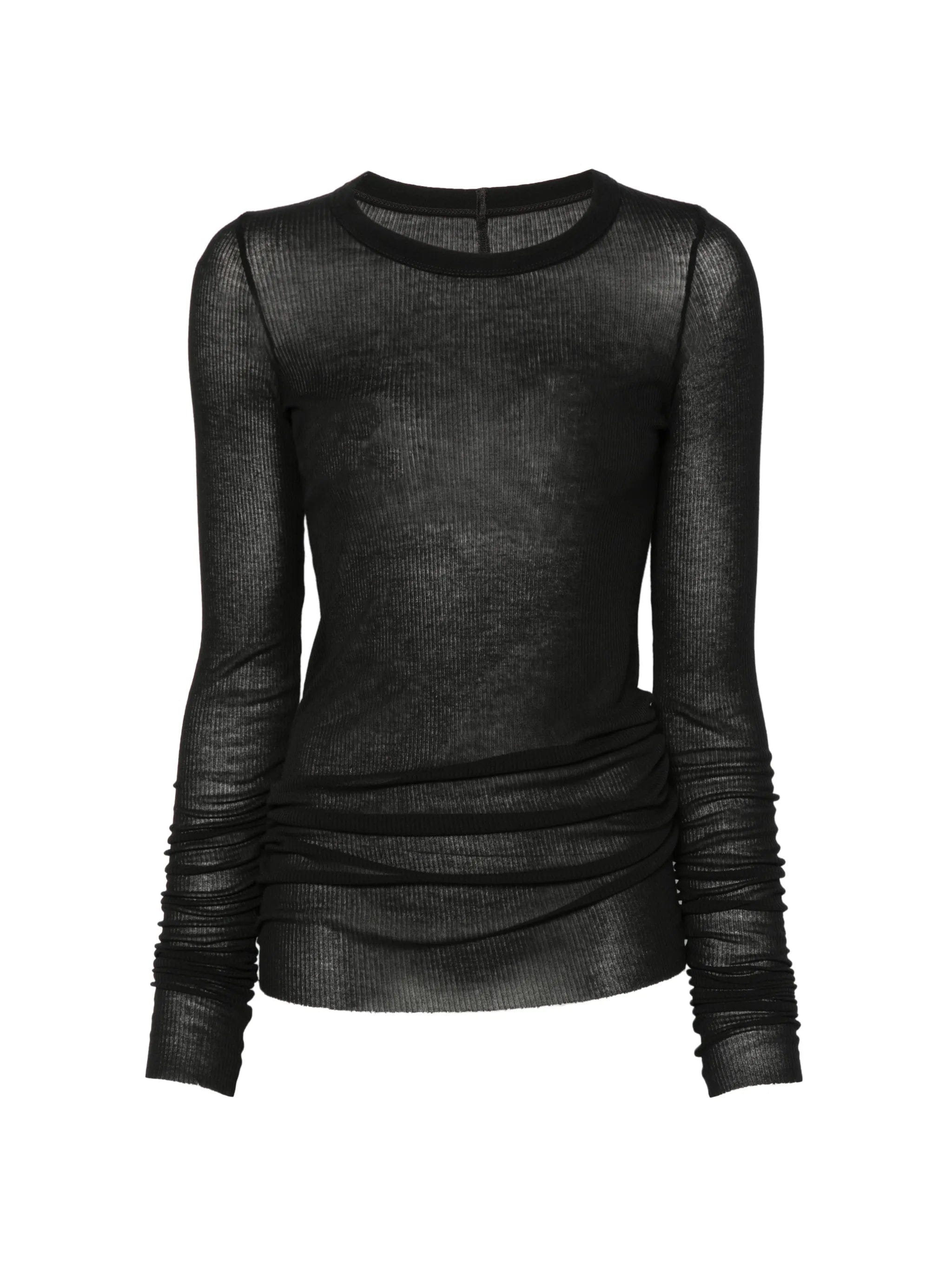 Rick Owens Tower Rib LS T raw - cut T - shirt