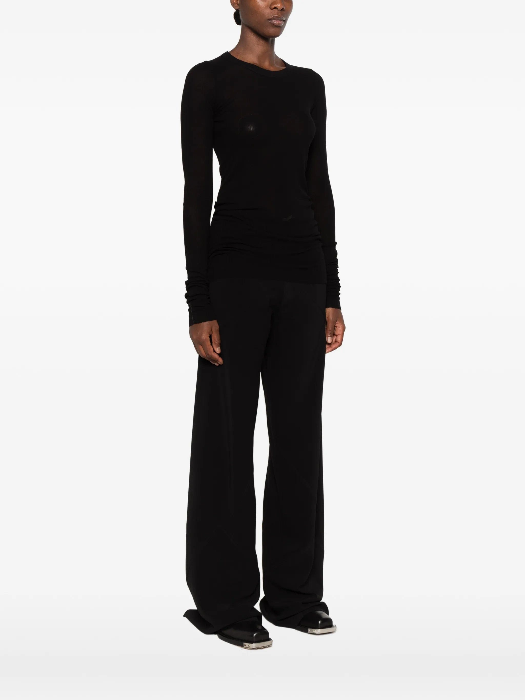 Rick Owens Tower Rib LS T raw - cut T - shirt