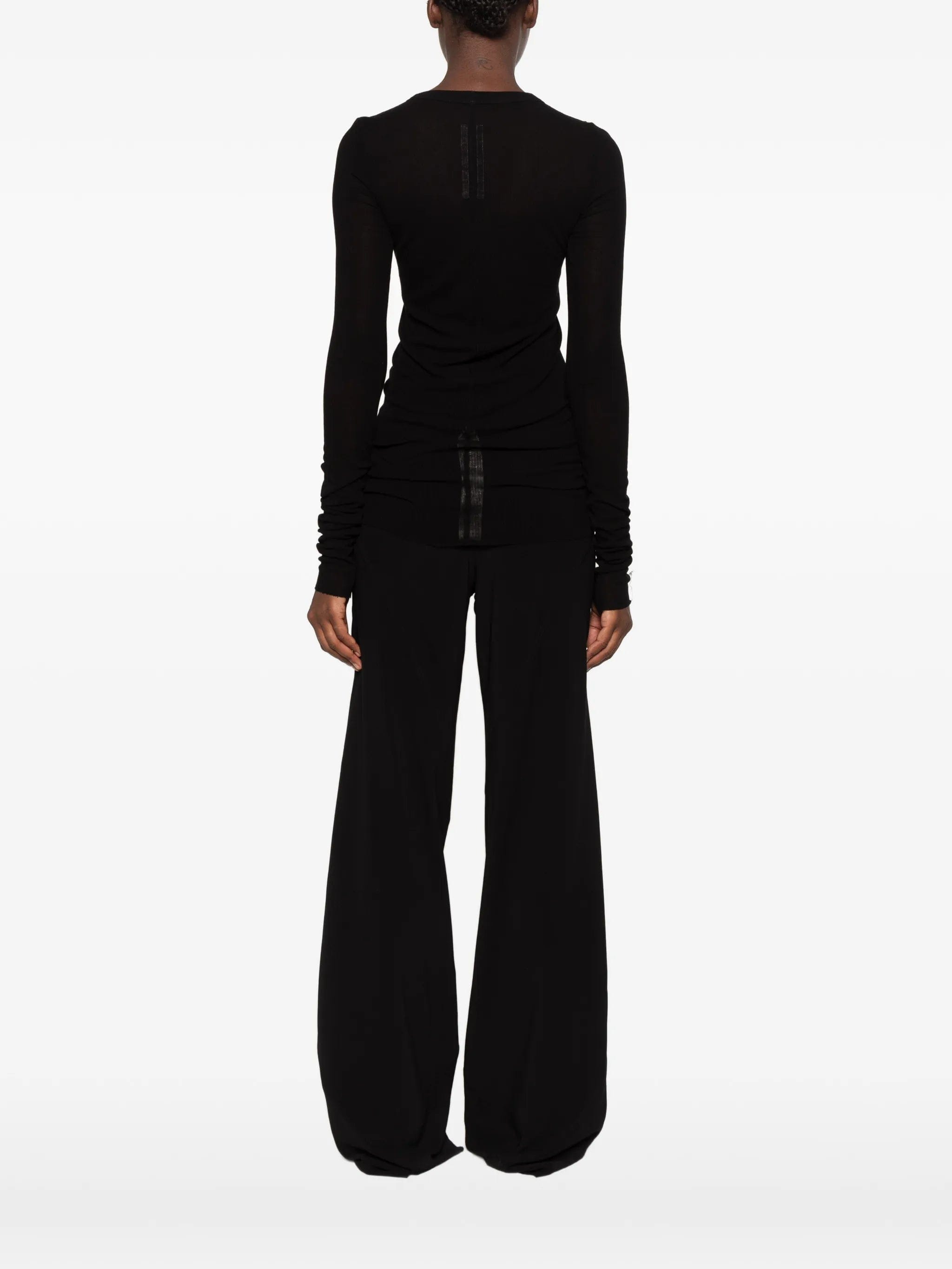 Rick Owens Tower Rib LS T raw - cut T - shirt
