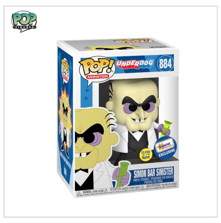 Funko Pop! Simon Bar Sinister (Glow In The Dark) #884 Funko Pop! Underdog, Gemini Collectibles Exclusive