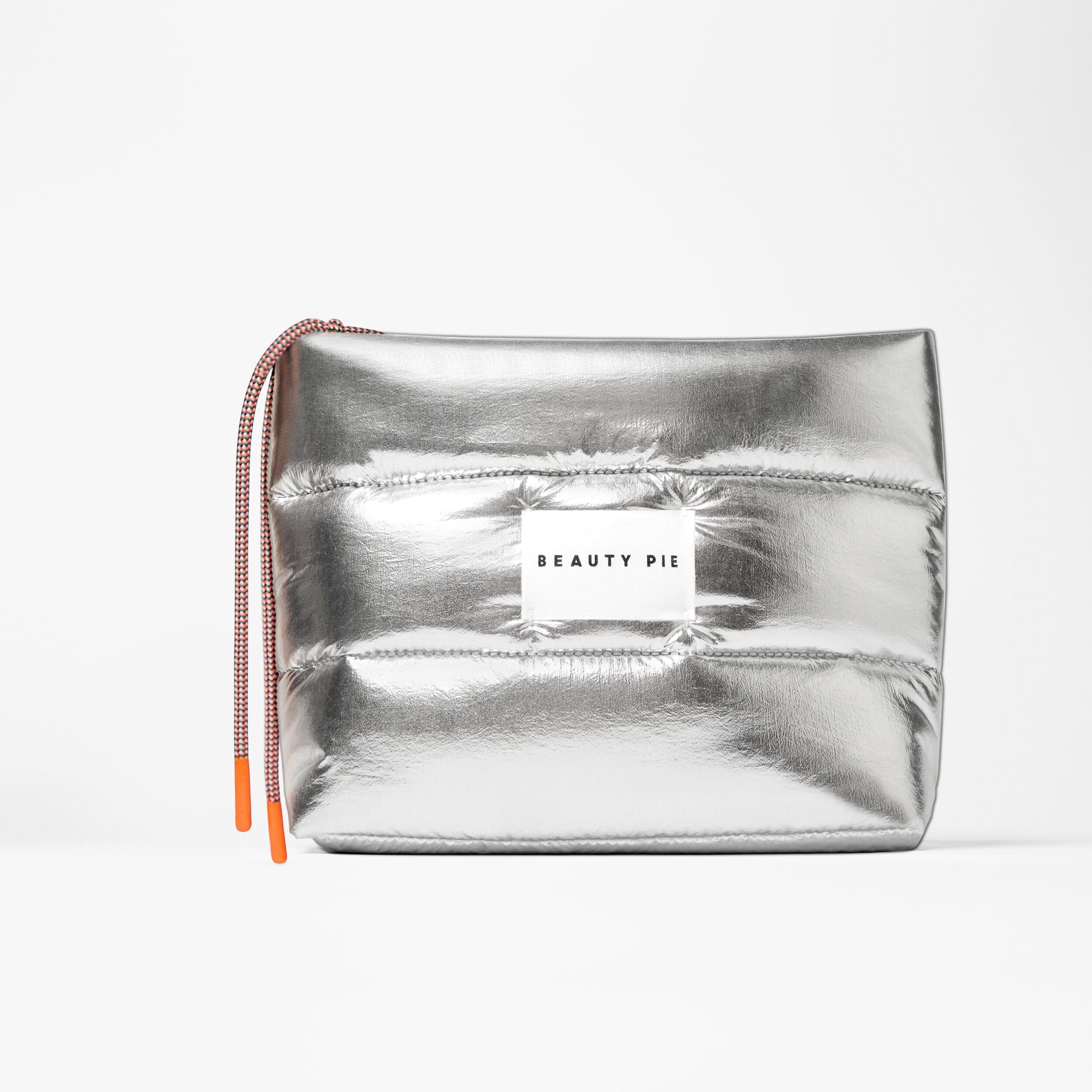 Beauty Pie The Perfectly Puffy Silver Beauty Bag