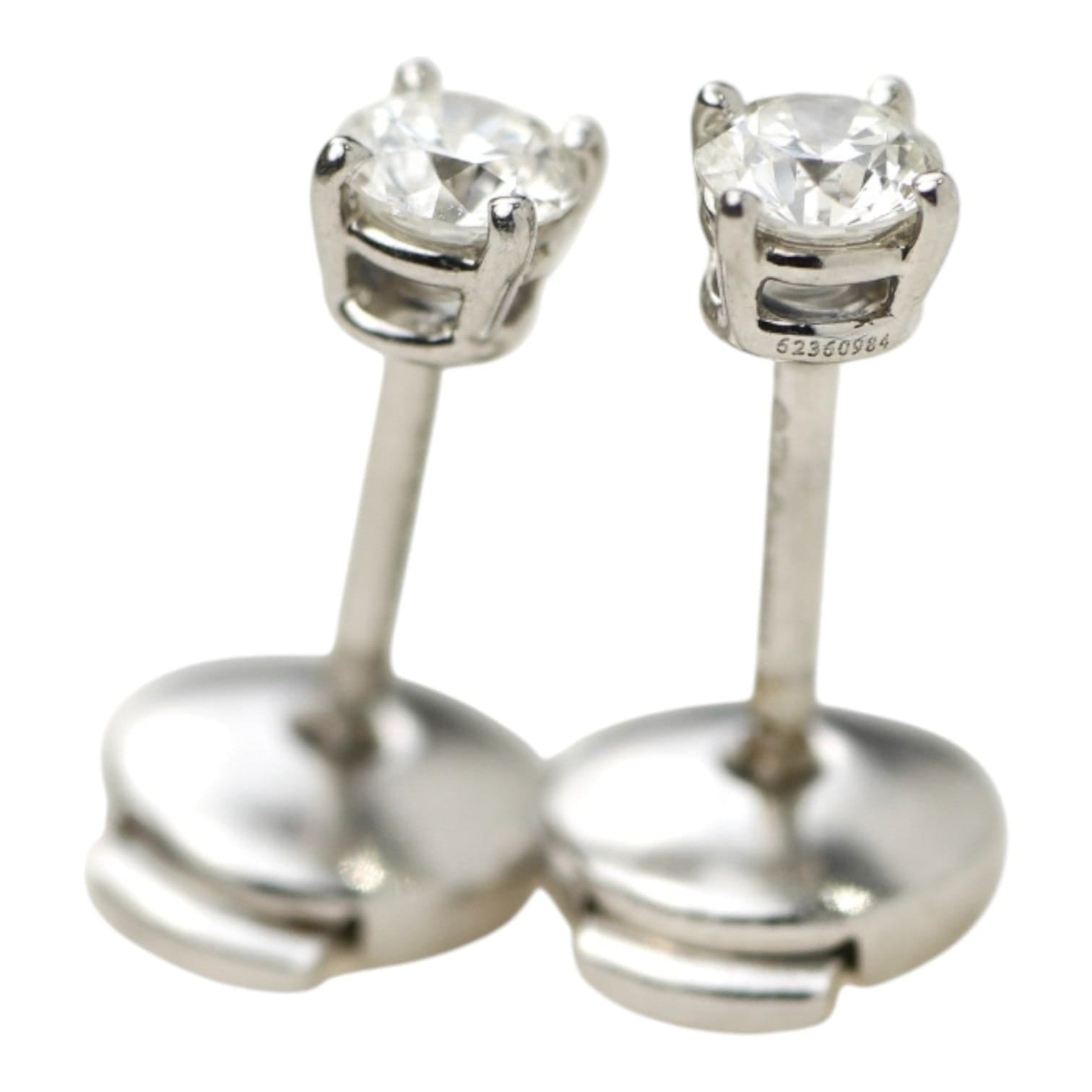Tiffany Solitaire Diamond Platinum Earrings 0.31ct