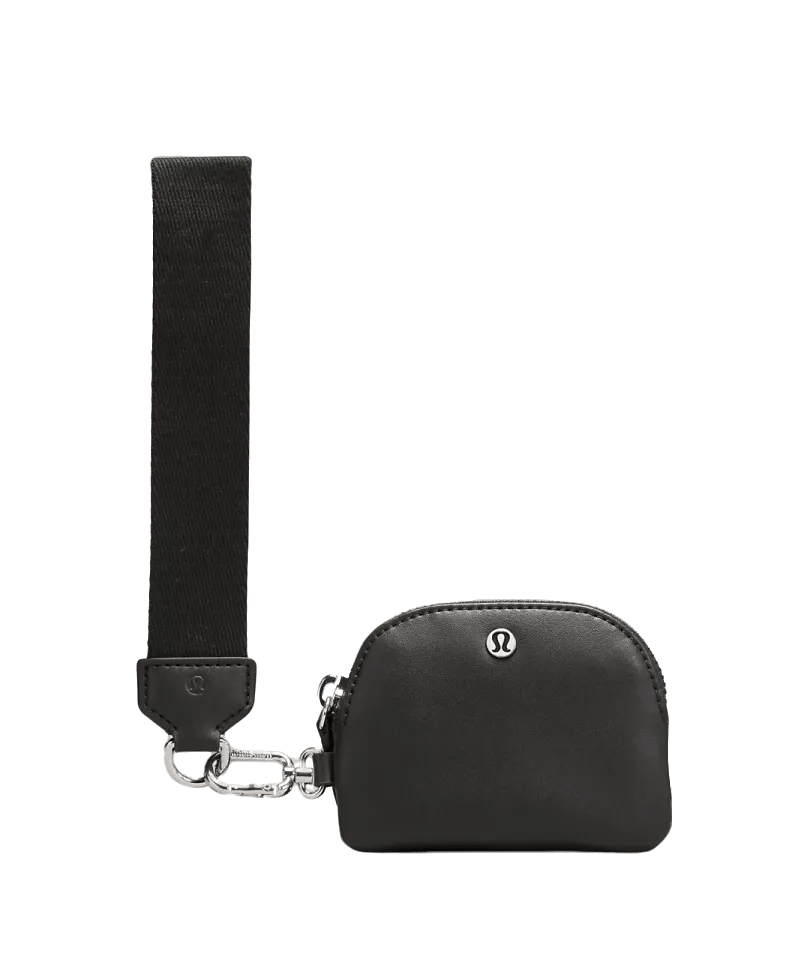 ALTERNATIVE® Lululemon Dual Pouch Wristlet Leather Alternative Black/Silver