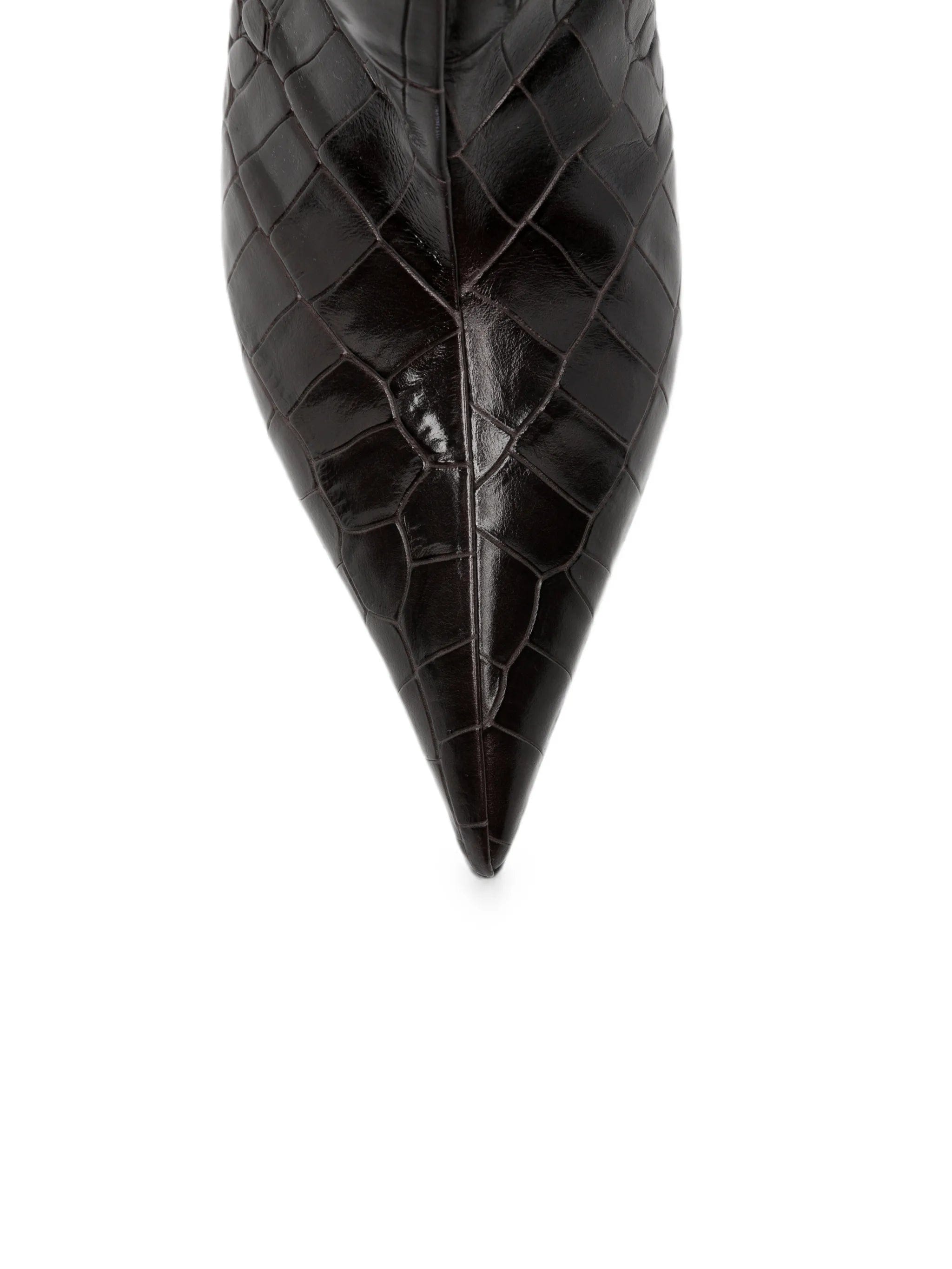 The Attico Lea croc - effect pointed - toe knee - high boots