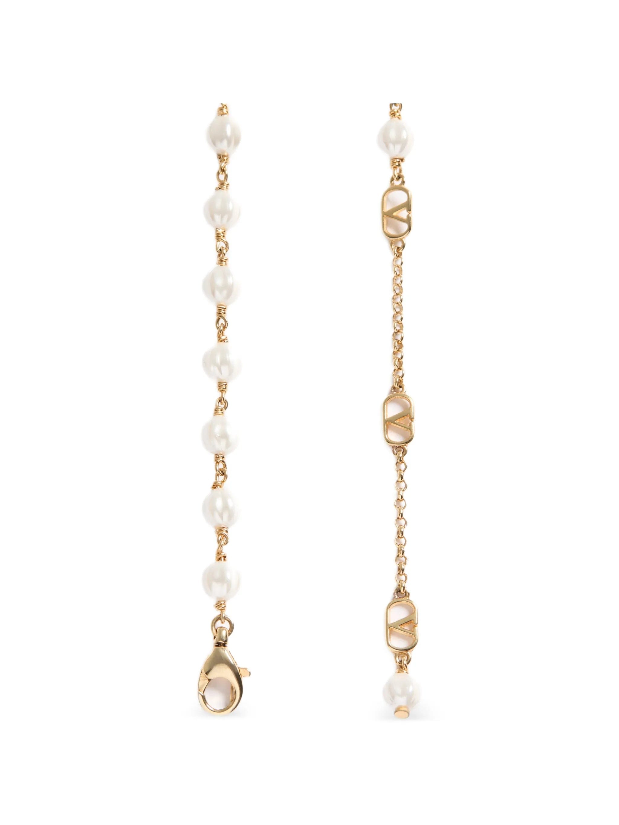 Valentino Garavani Vlogo Signature necklace in metal and glass beads
