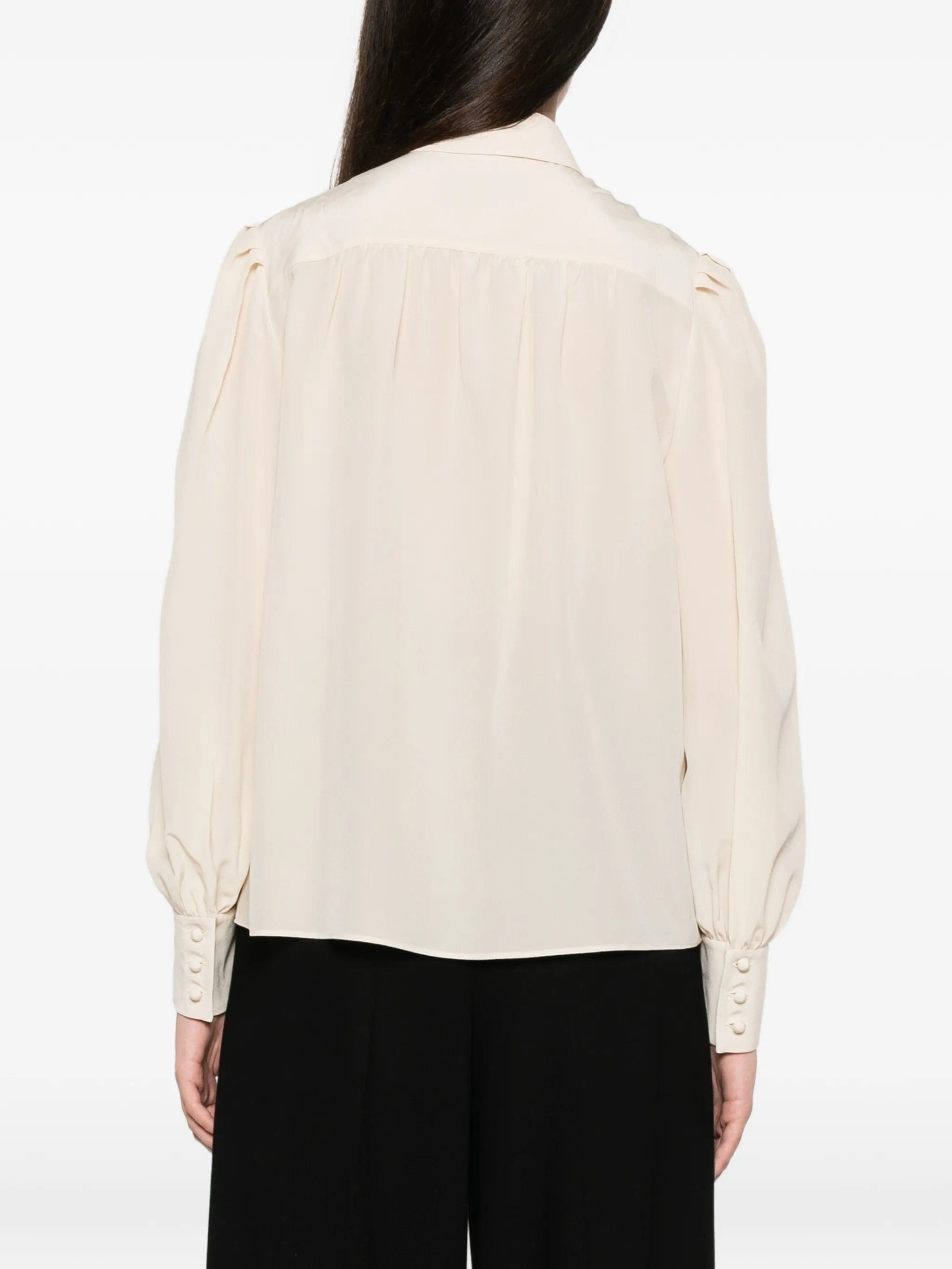 Valentino Garavani floral - embroidered pleated - sleeve blouse