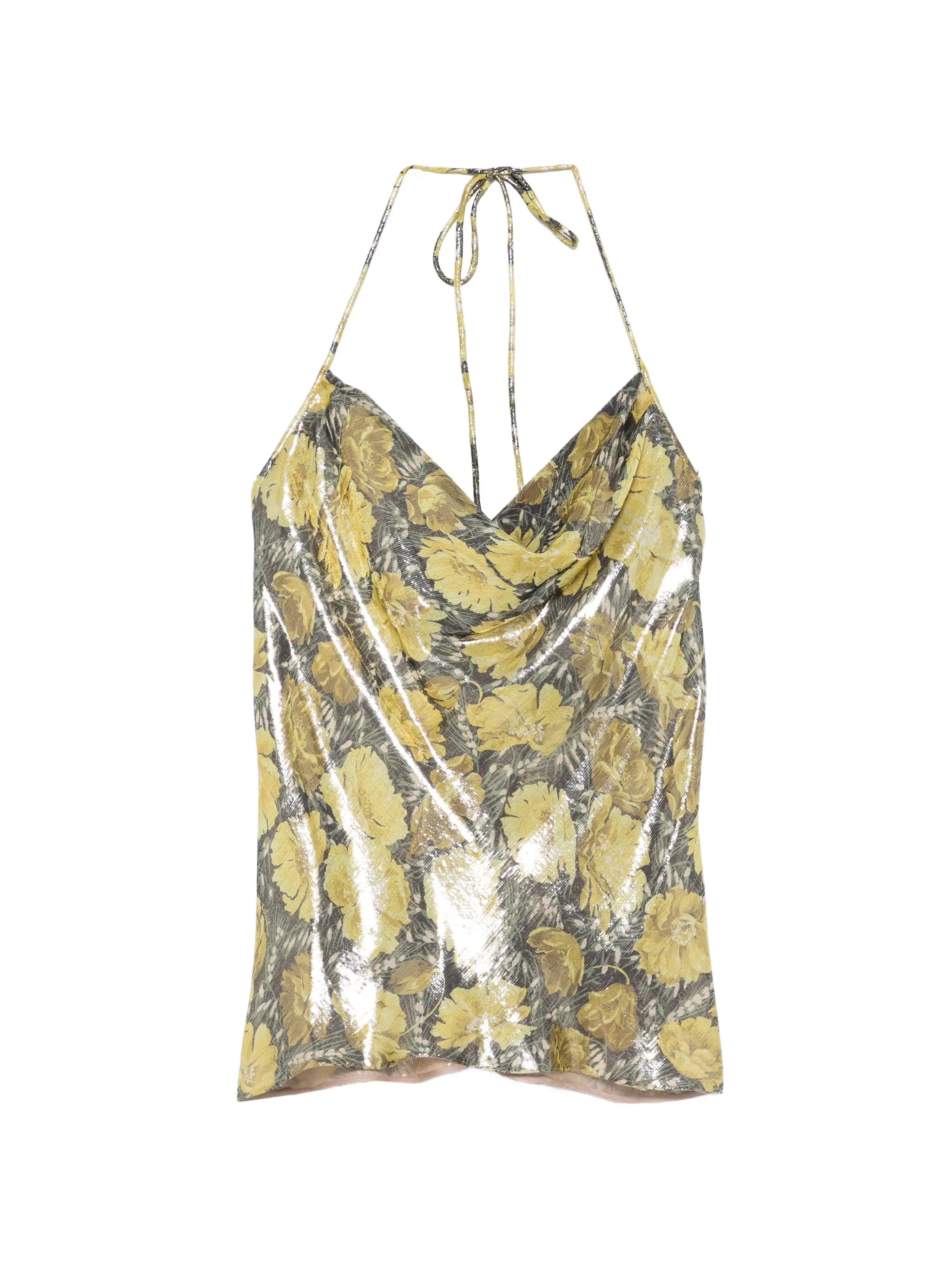Valentino Garavani floral - print cowl - neck blouse
