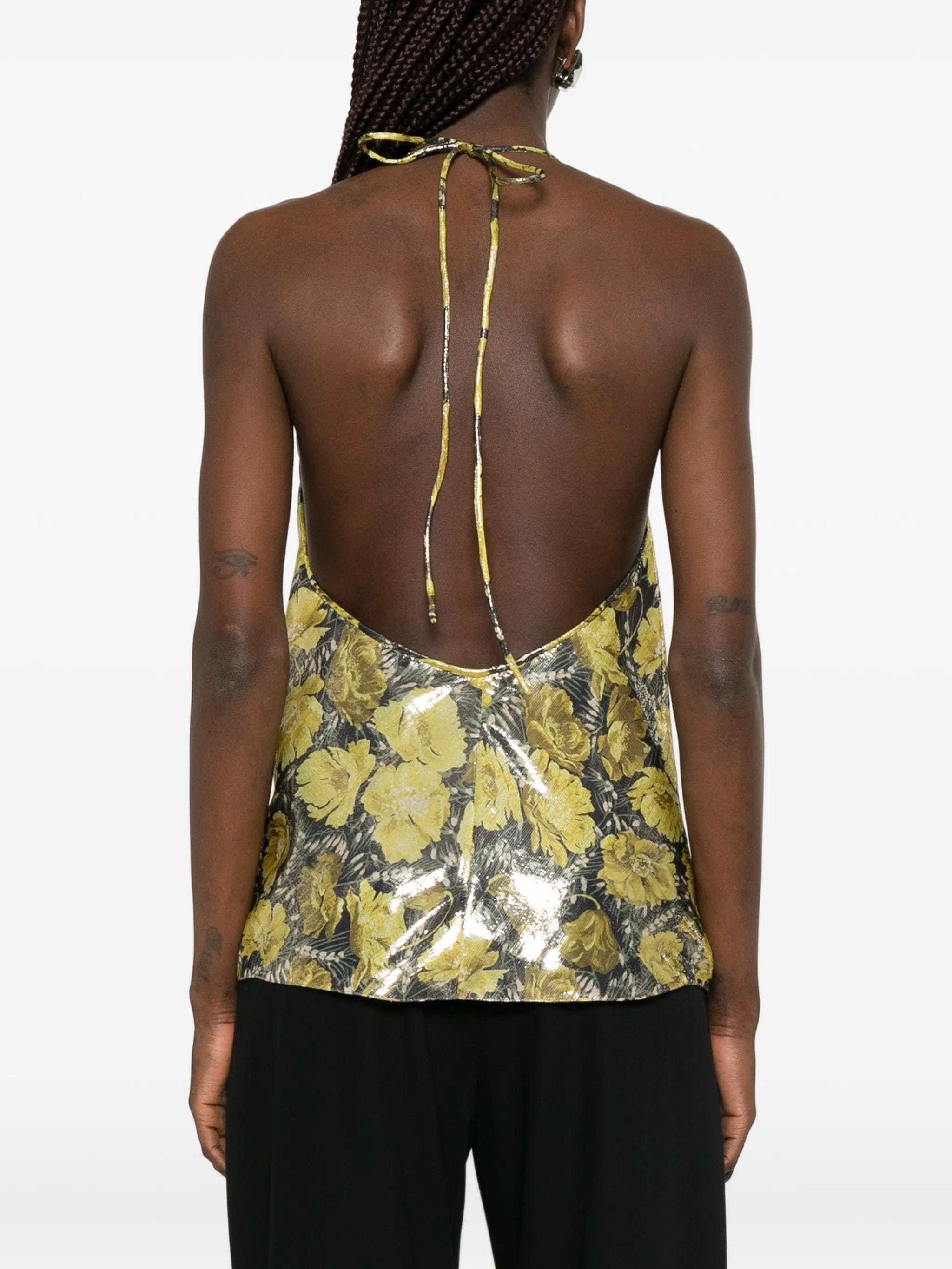 Valentino Garavani floral - print cowl - neck blouse