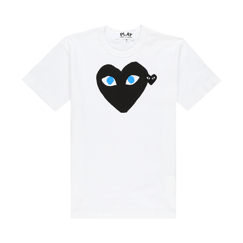 Comme des Garçons Shorts-Sleeve Play T-Shirt With Black Heart White
