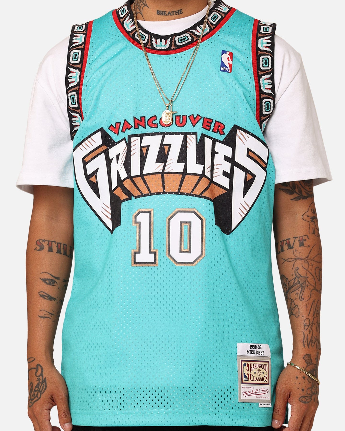 Mitchell & NESS Vancouver Grizzlies Mike Bibby '98 - '99 #10 Swingman Jersey Teal