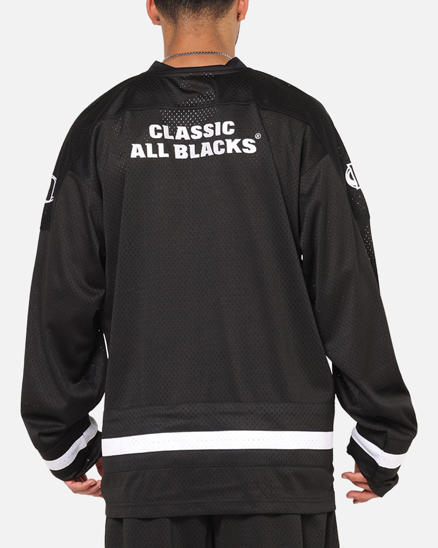 Mitchell & NESS All Blacks Rugby Union Classic Chrome Mesh Jersey Solid Black