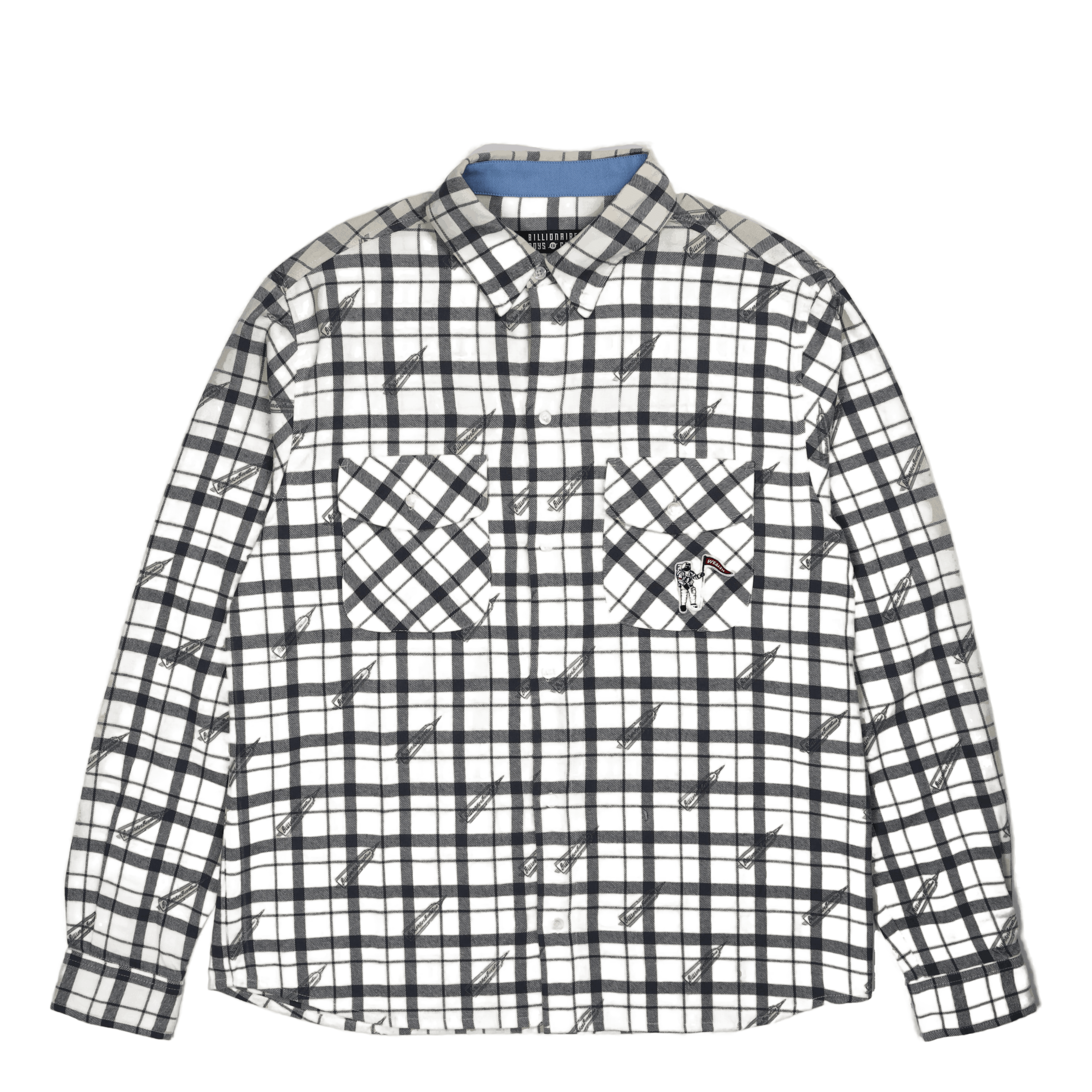 Billionaire Boys Club Printed Check Shirt Off White