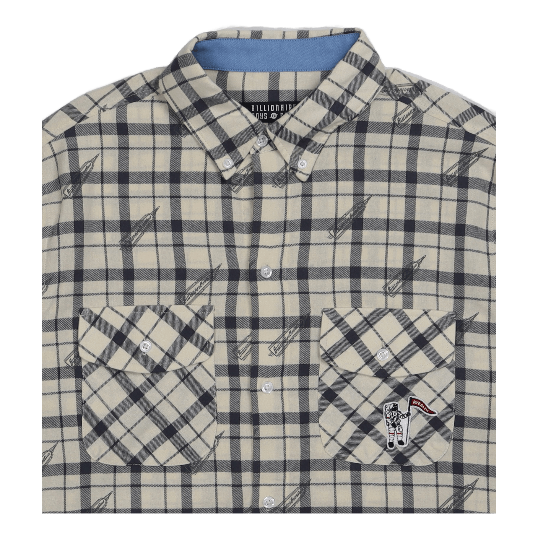 Billionaire Boys Club Printed Check Shirt Off White
