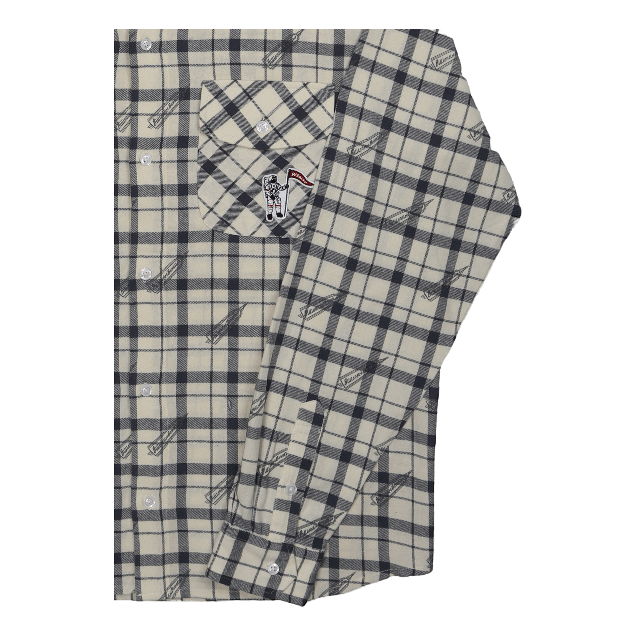 Billionaire Boys Club Printed Check Shirt Off White