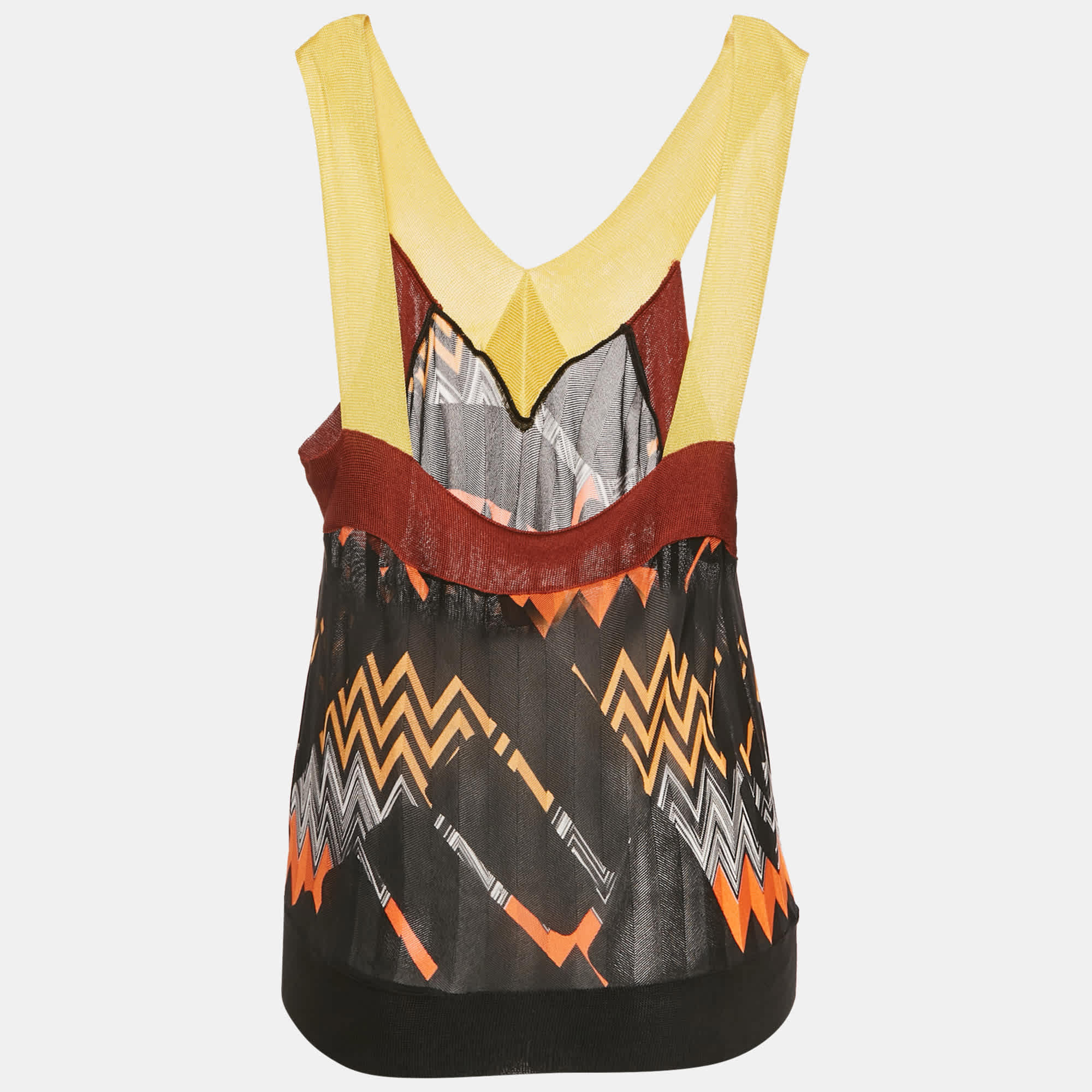 Knit Black Zig Zag Knit Sleeveless Top