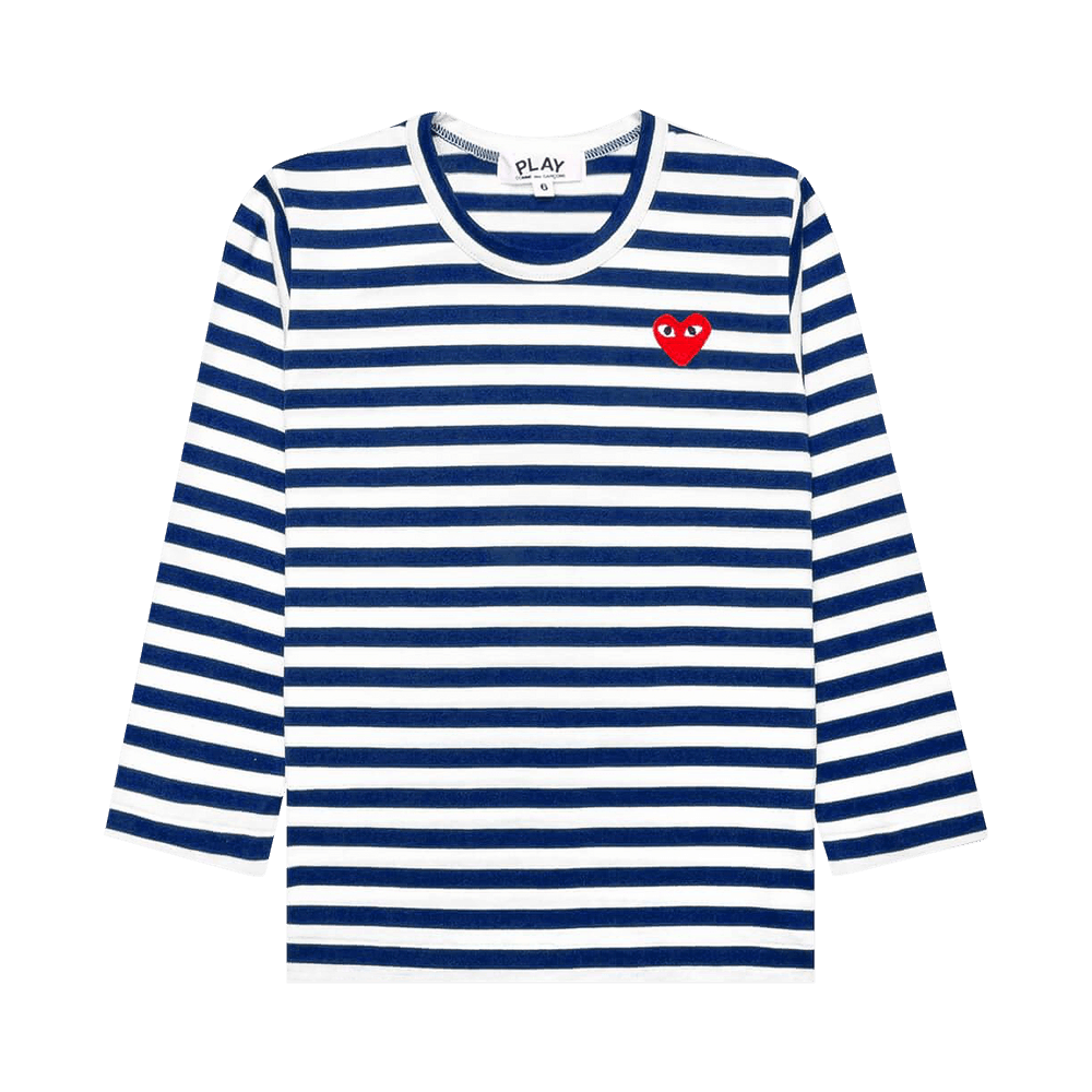 Comme des Garçons PLAY Striped Long Sleeve T-Shirt White/Blue