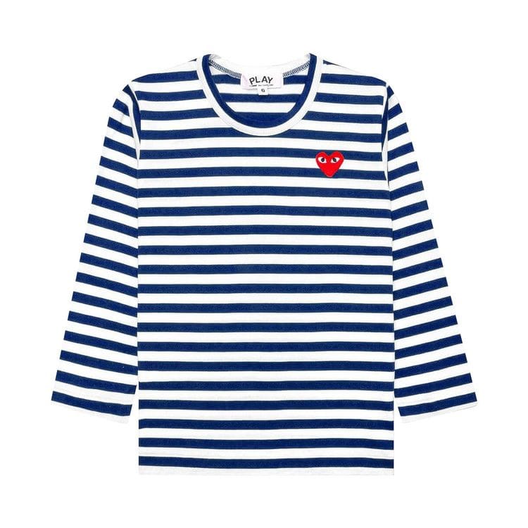 Comme des Garçons PLAY Striped Long Sleeve T-Shirt White/Blue