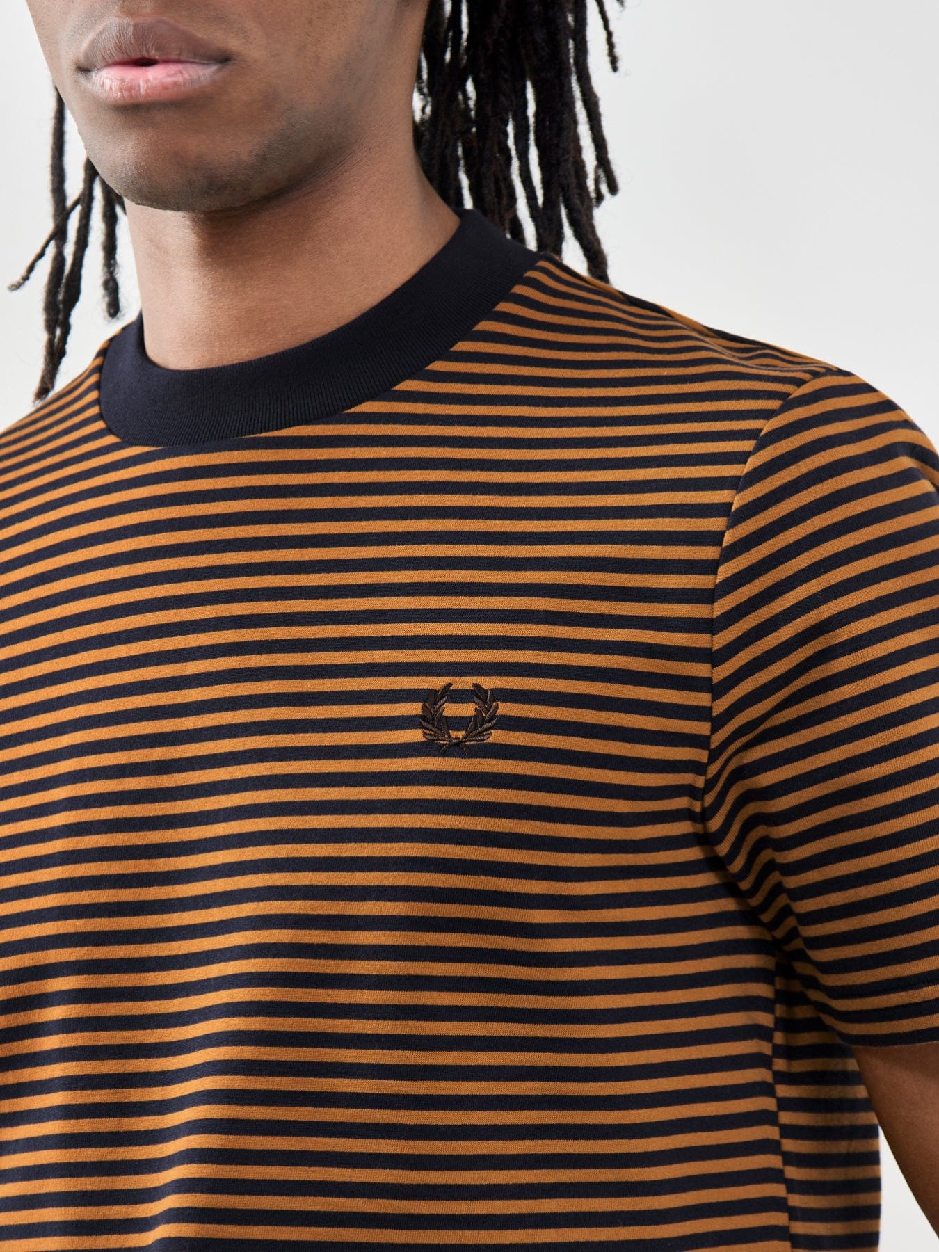 Fred Perry Fine Stripe Heavyweight T - Shirt Multi