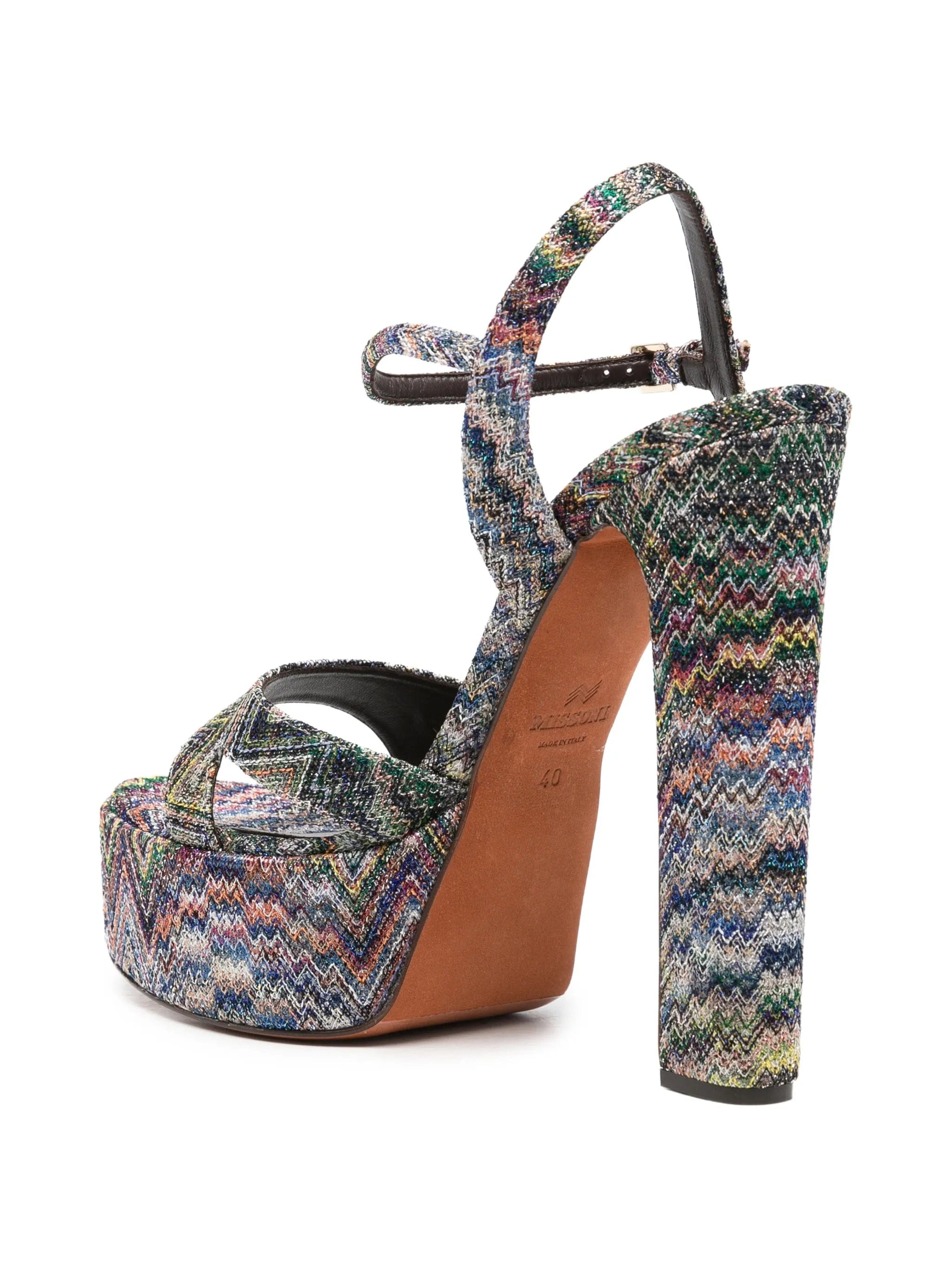 Missoni zigzag - knit heeled sandals