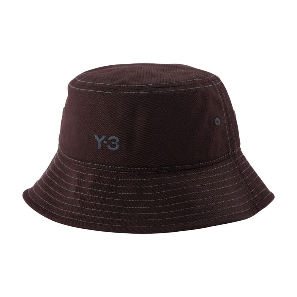 Y - 3 KW9691 Logo - Embroidered Cotton Bucket Hat — Black