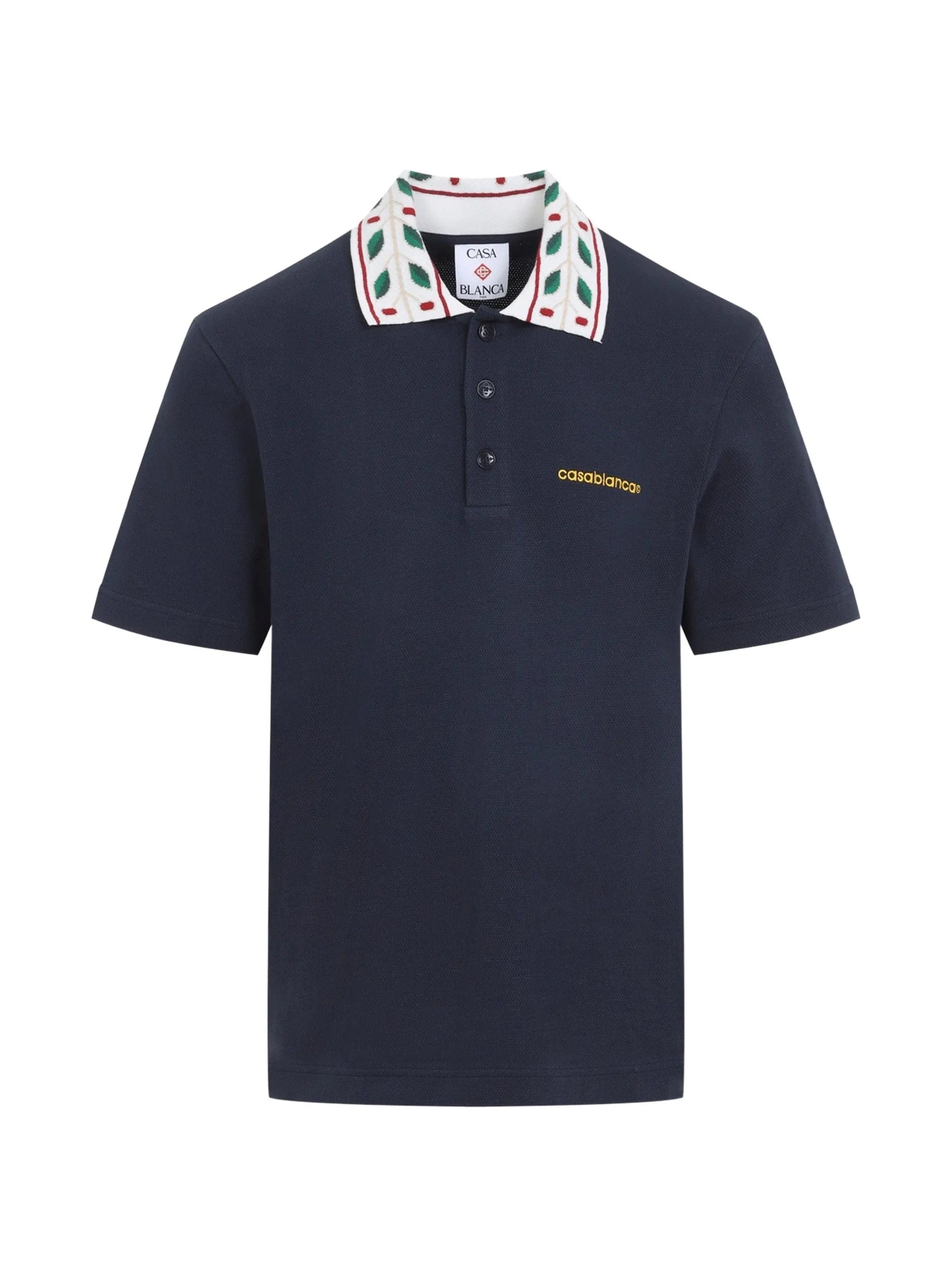 Casablanca Laurel embroidered - collar piqué polo shirt