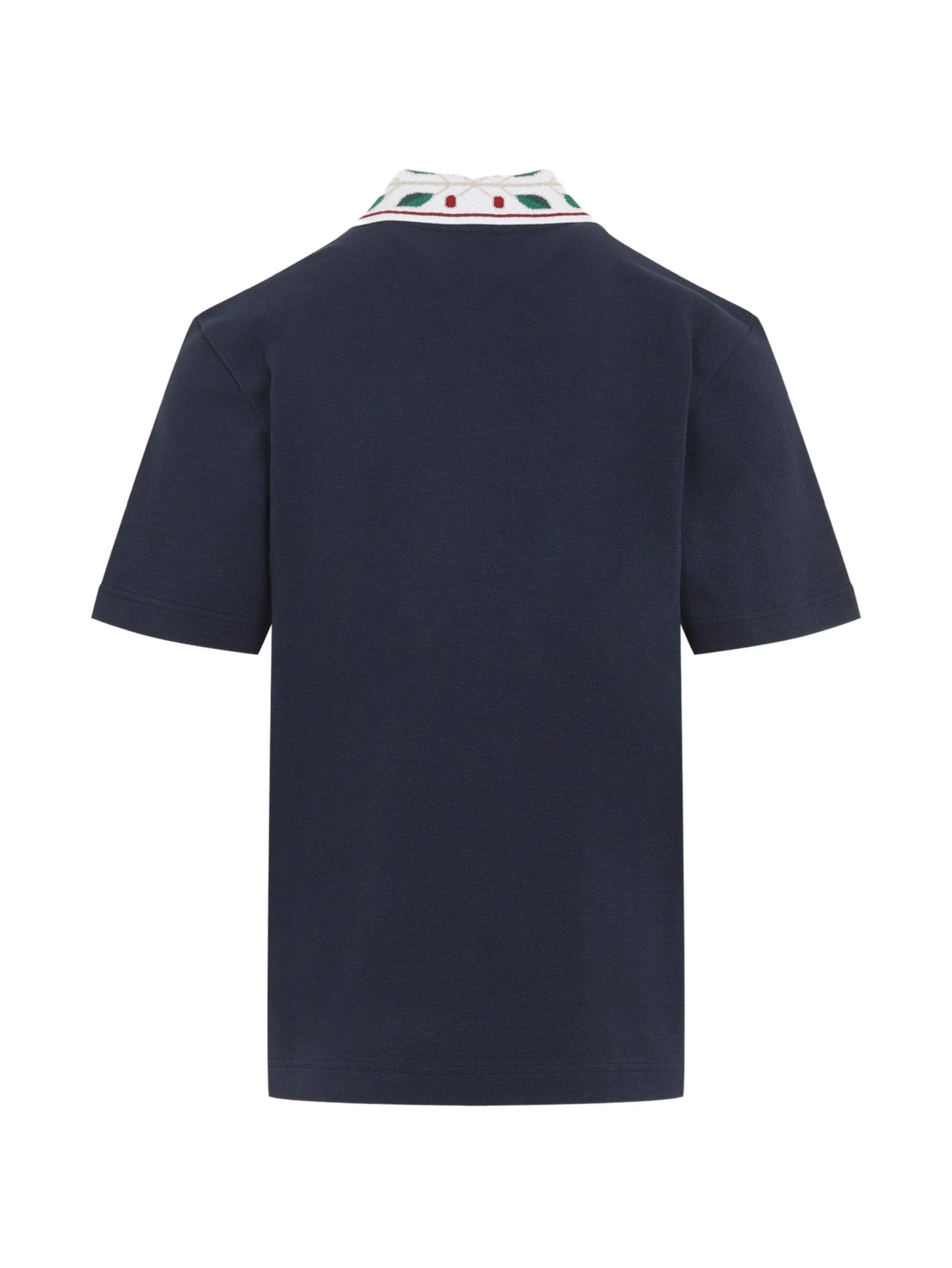 Casablanca Laurel embroidered - collar piqué polo shirt
