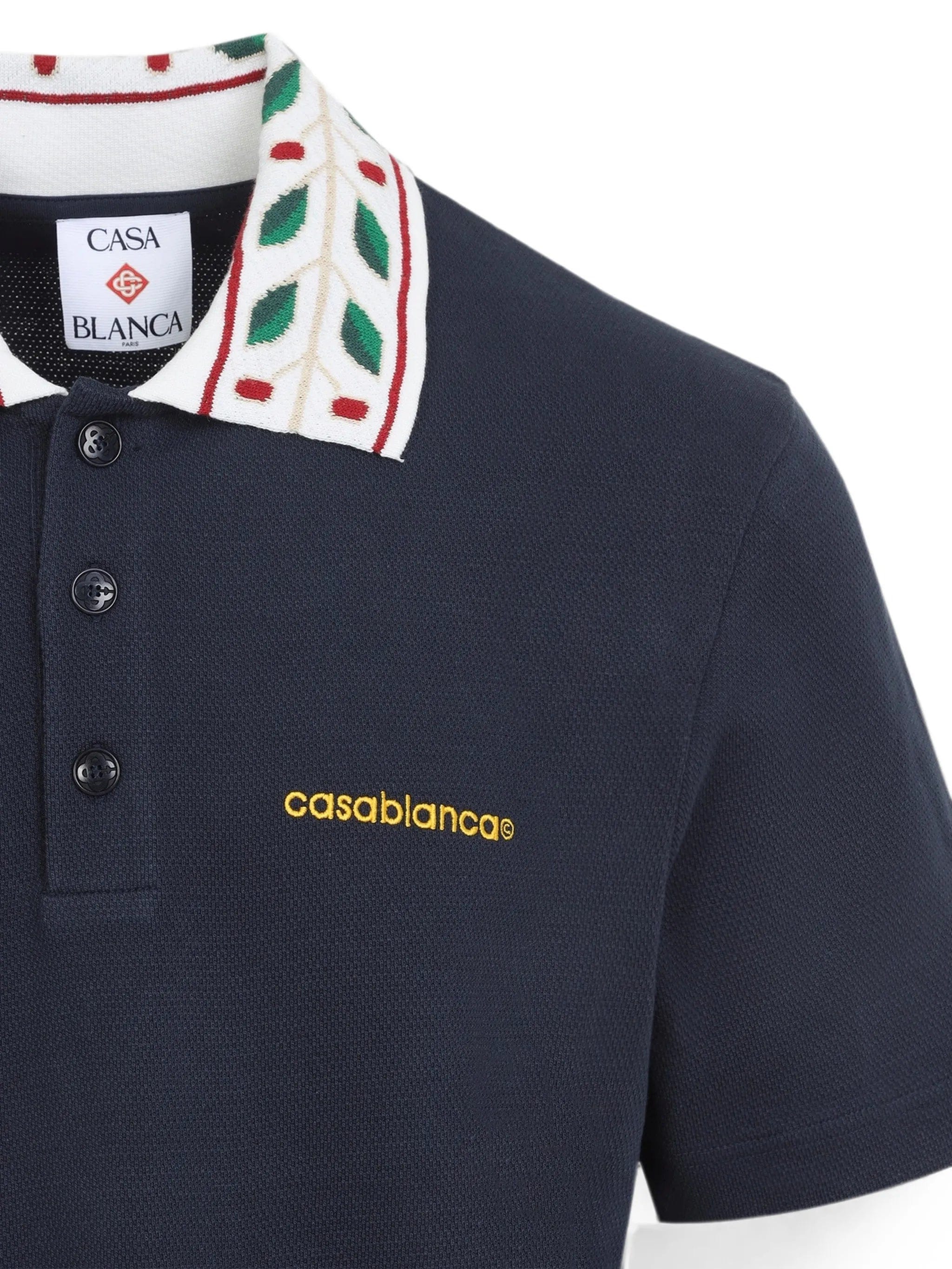 Casablanca Laurel embroidered - collar piqué polo shirt