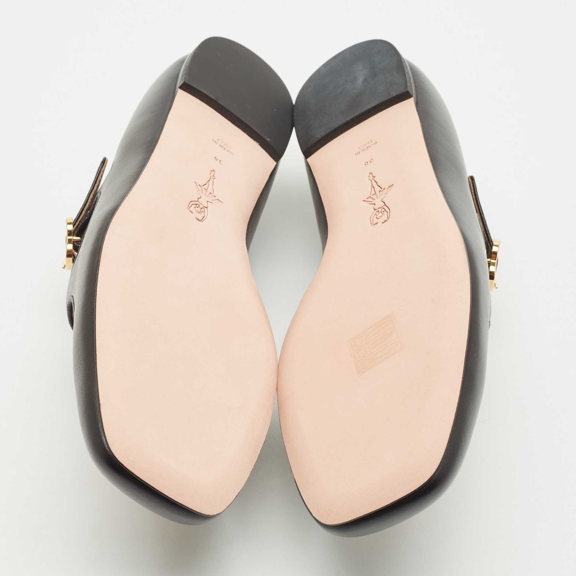 Bally Black Leather Byntia Ballet Flats
