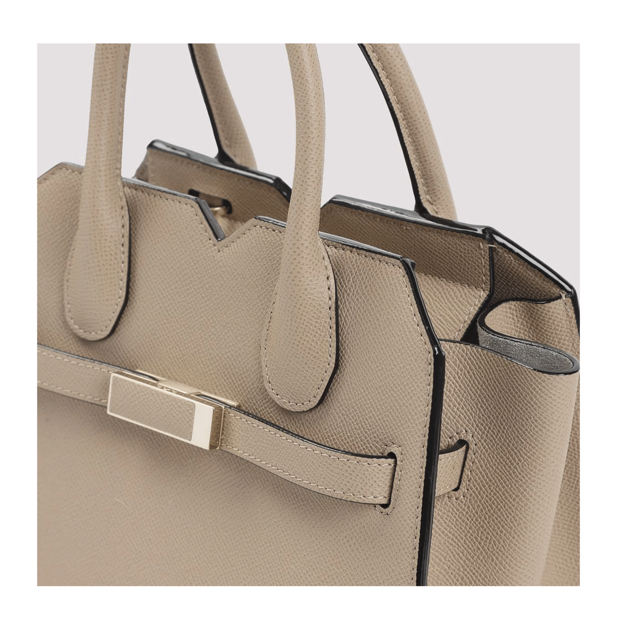 Valextra Milano Mini Calfskin Top - Handle Bag - Cachemire Beige